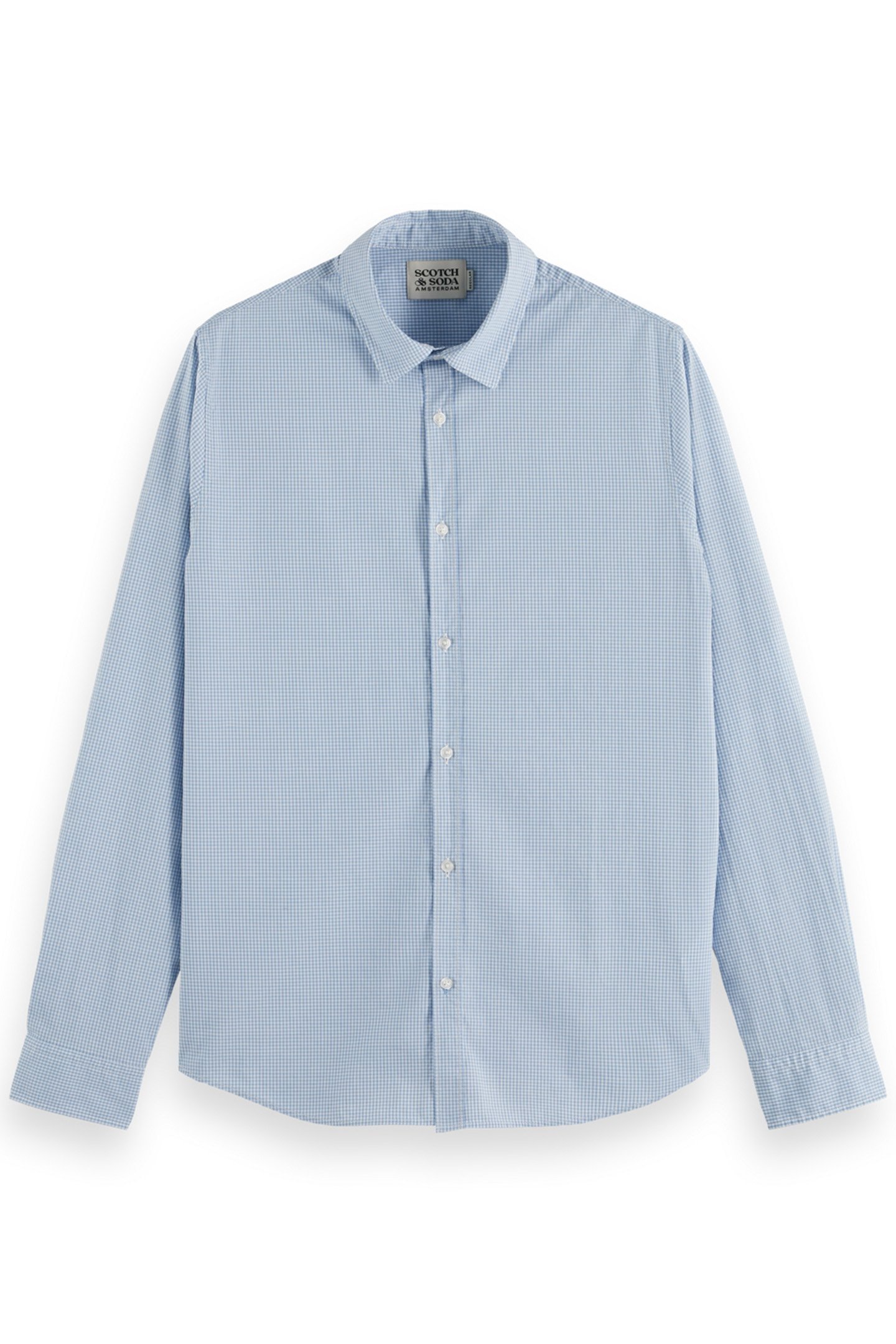 SEASONAL ESSENTIALS POPLIN CHECKED SHIRT BLUE CHECK 1