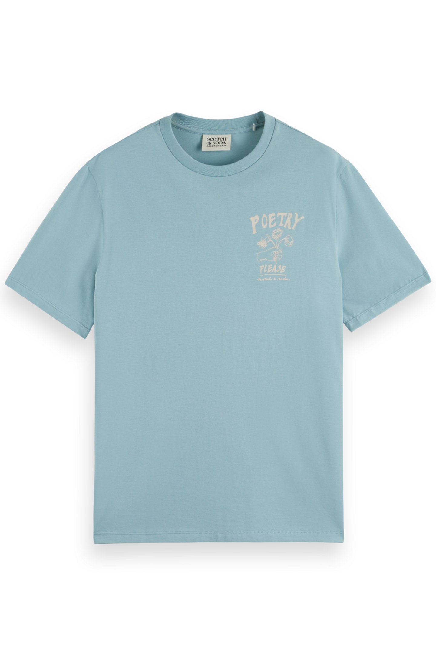 REGULAR FIT FRONT CHEST ARTWORK T-SHIRT BAY BLUE 1