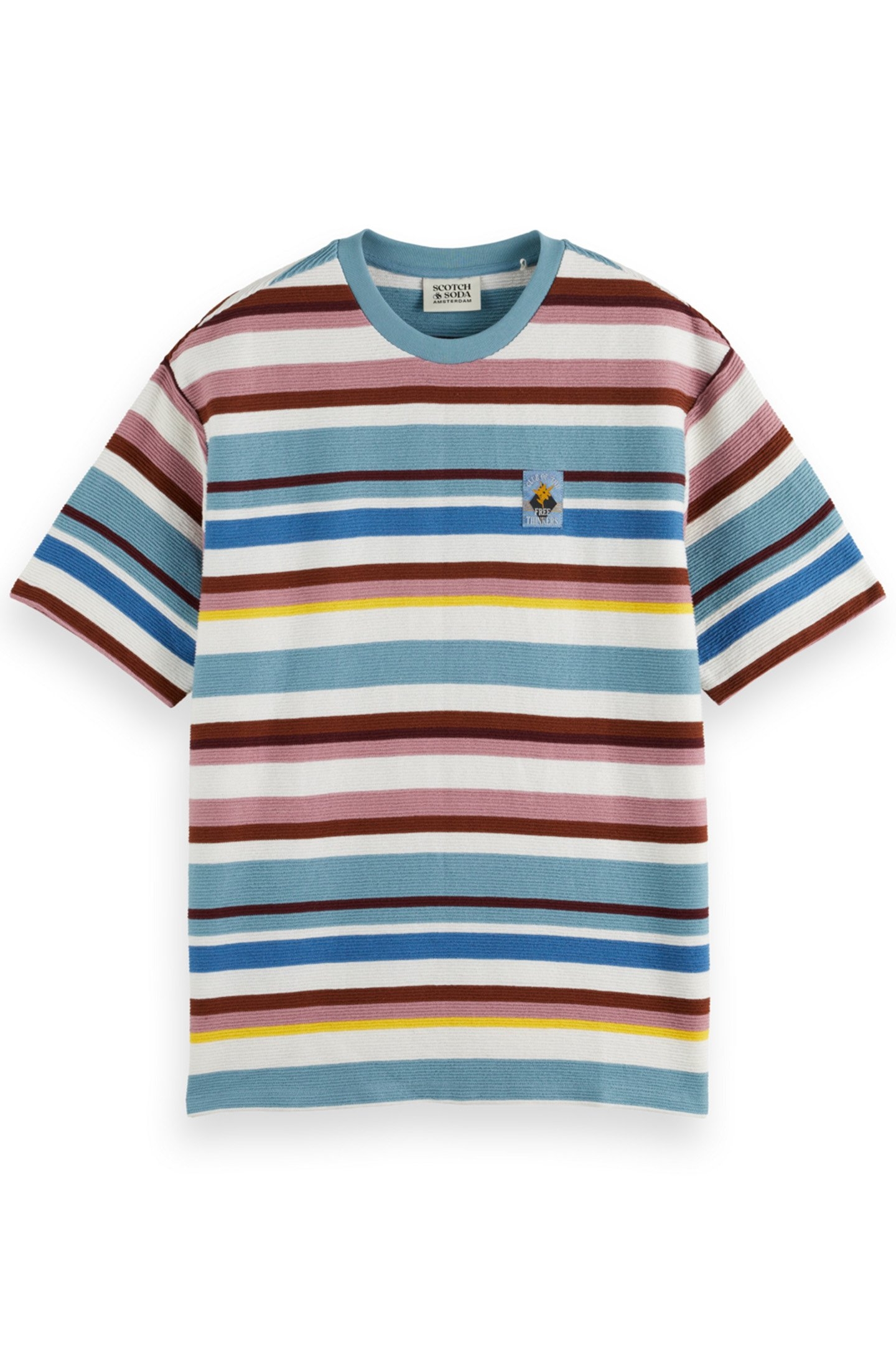 RELAXED FIT TEXTURED STRIPED T-SHIRT MULTI STRIPE 1