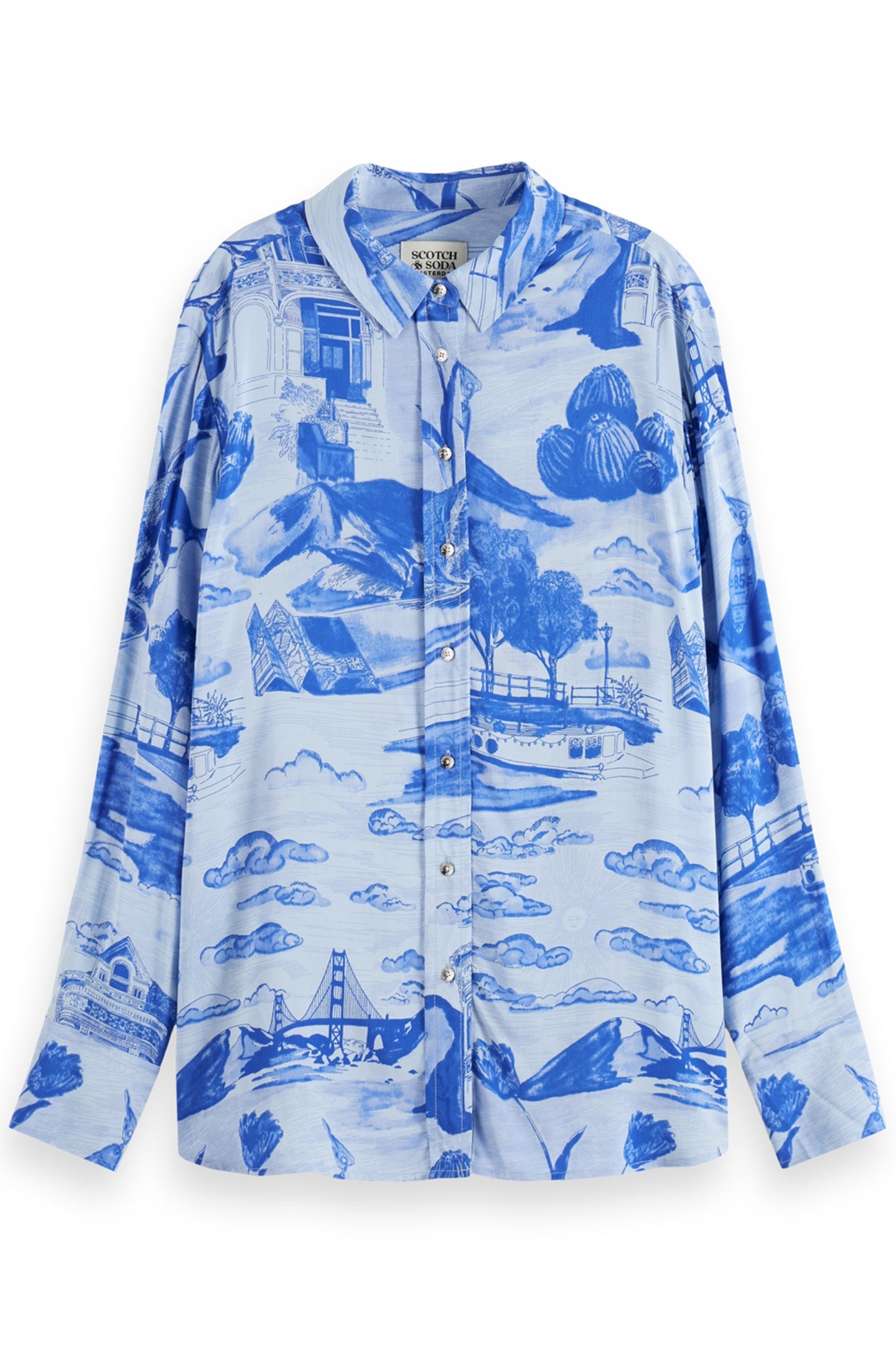 VISCOSE PRINTED RELAXED FIT SHIRT JOURNEY OF THE FREE MIND B 1