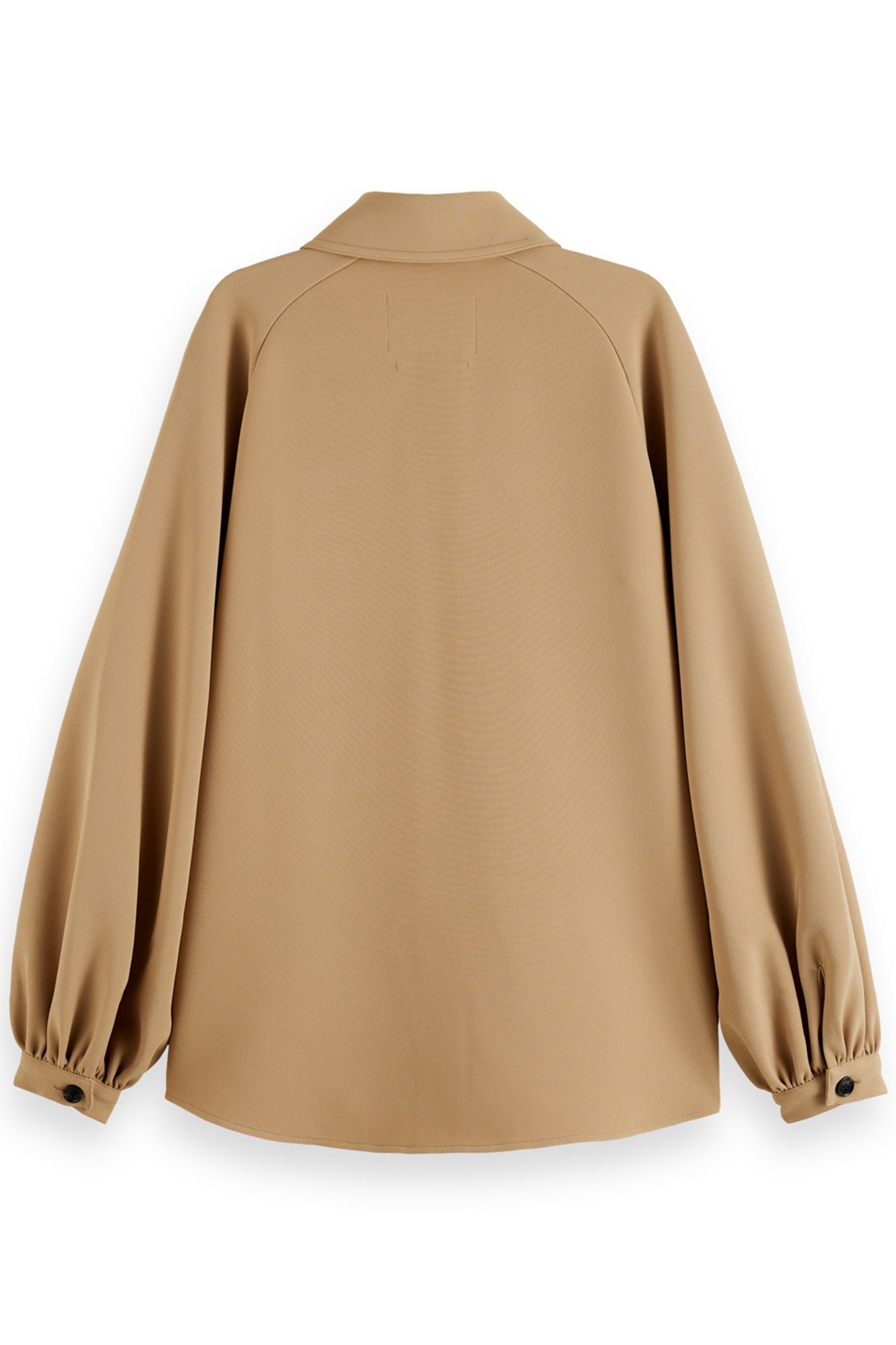 CREPE PEASANT SLEEVE OVERSHIRT DESERT SAND 2