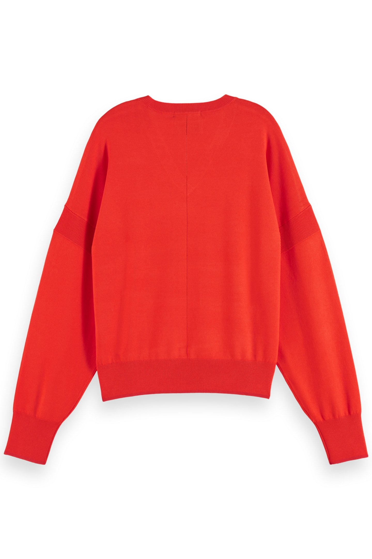 V-NECK RELAXED PULLOVER FLAME RED 2