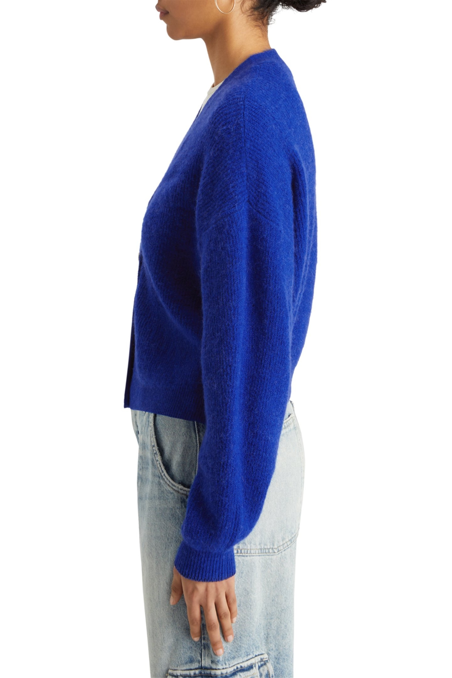 FUZZY RELAXED CARDIGAN ELECTRIC BLUE 6