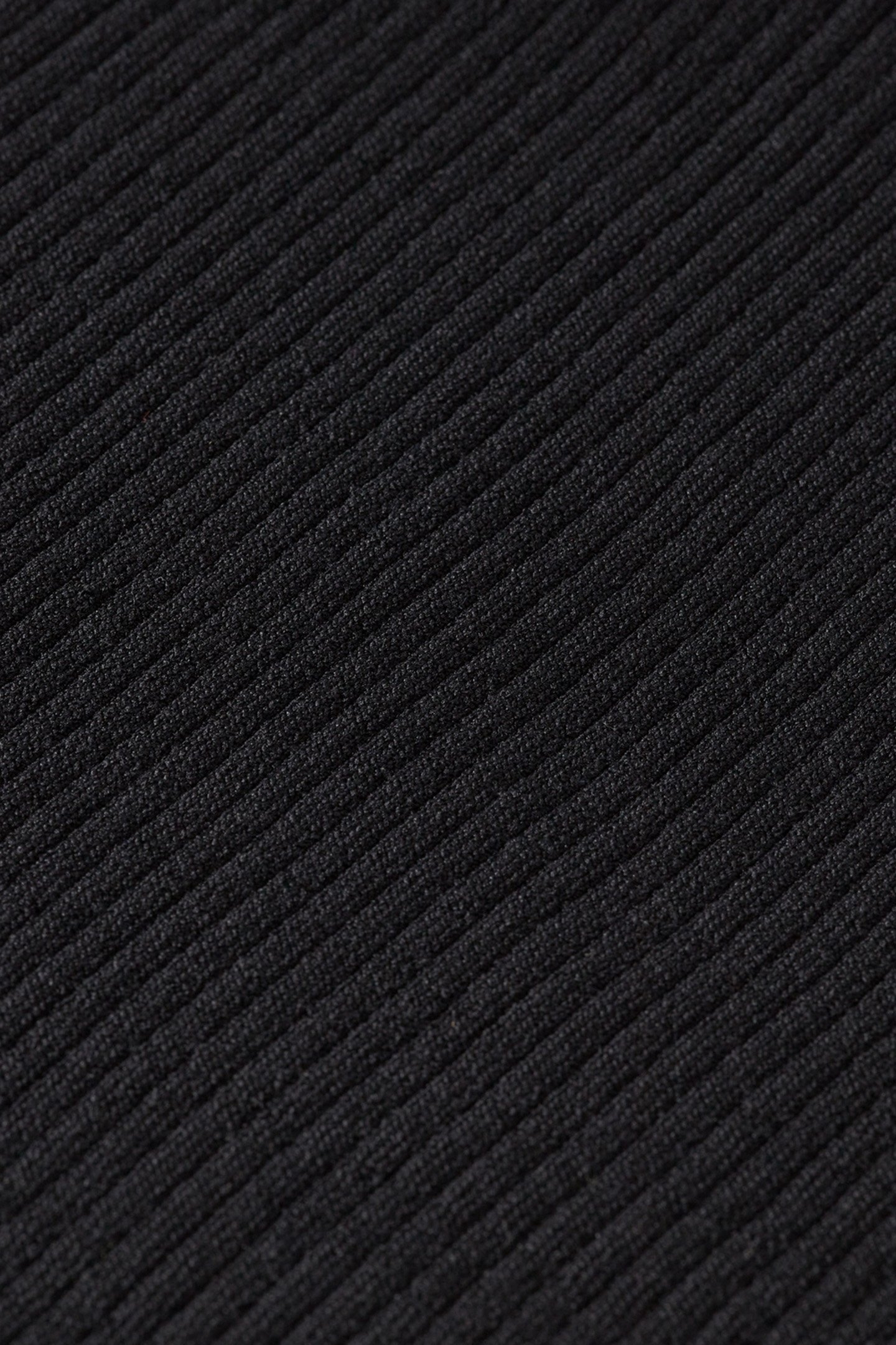 RIBBED COLLARED KNITTED DRESS EVENING BLACK 3