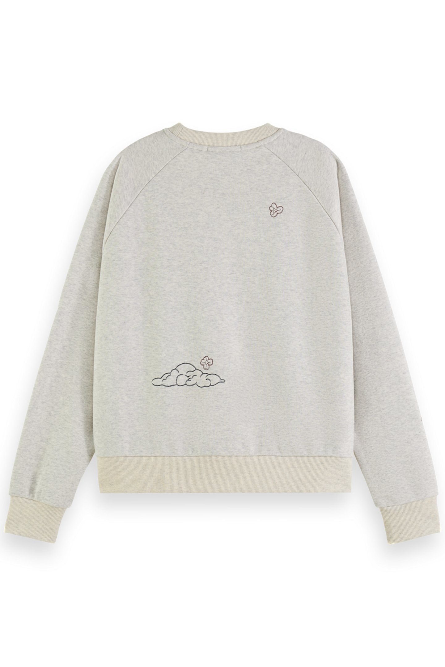 GIRL EMBROIDERED RAGLAN RELAXED FIT SWEATSHIRT LIGHT GREY ME 2