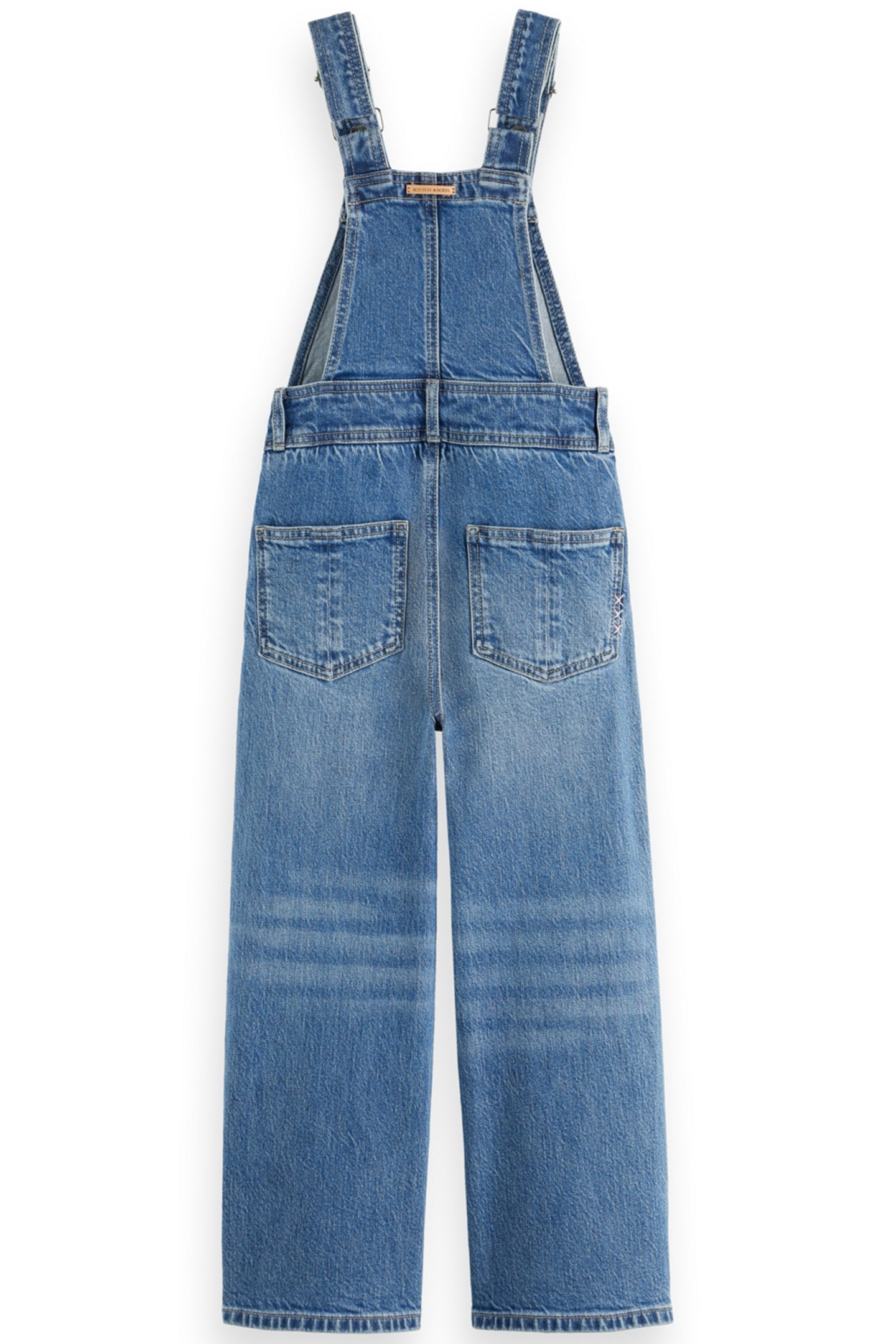 GIRL WASHED DENIM DUNGAREE WITH WIDE LEG- DREAMCATCHER 2