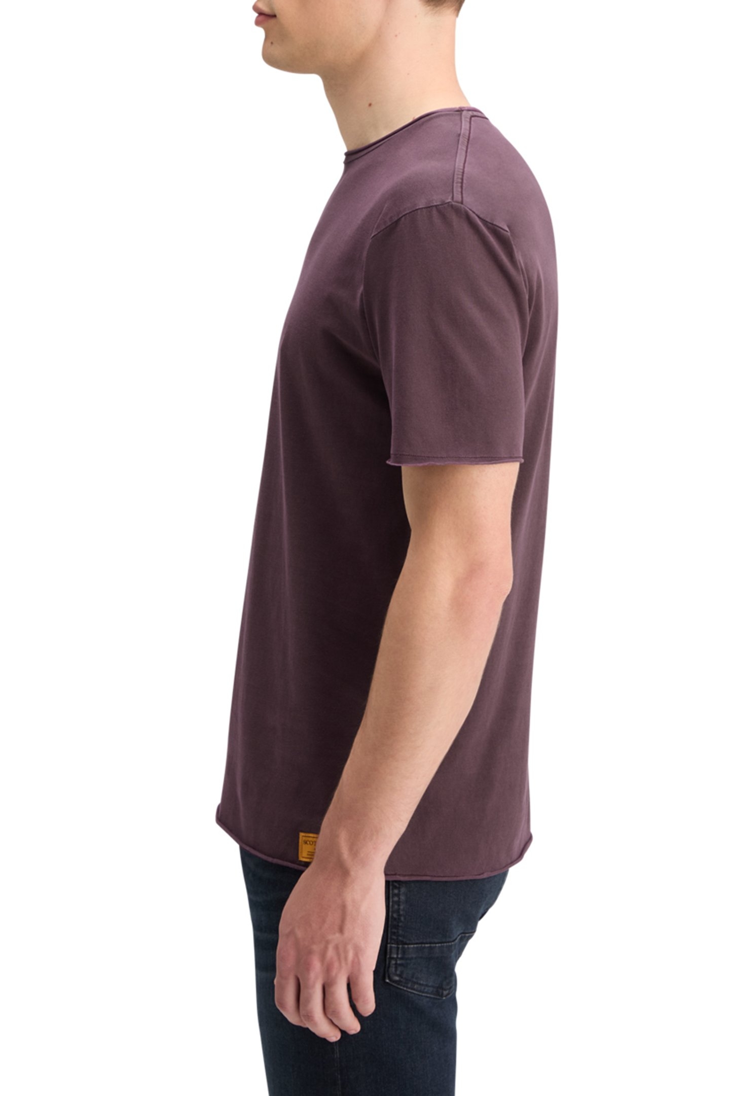 RAW EDGE GARMENT DYE T-SHIRT BERRY 6