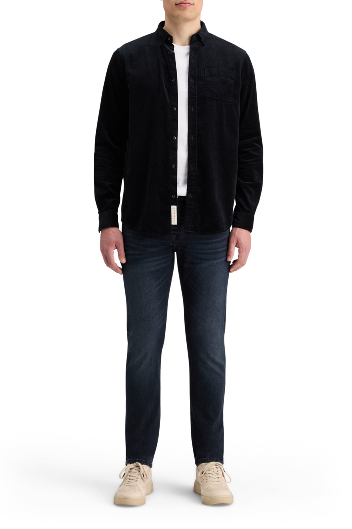 SOLID CORDUROY SHIRT BLACK 3