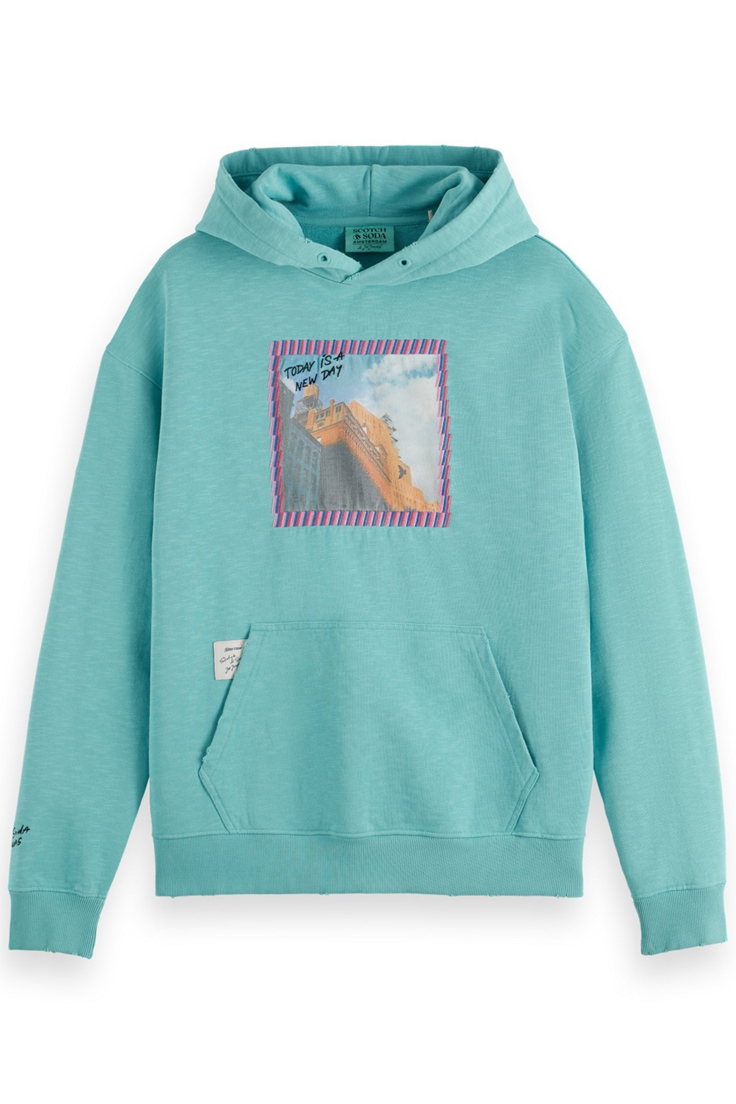 JOE JONAS X SCOTCH SODA WASHED ARTWORK HOODIE ICE BLUE 1