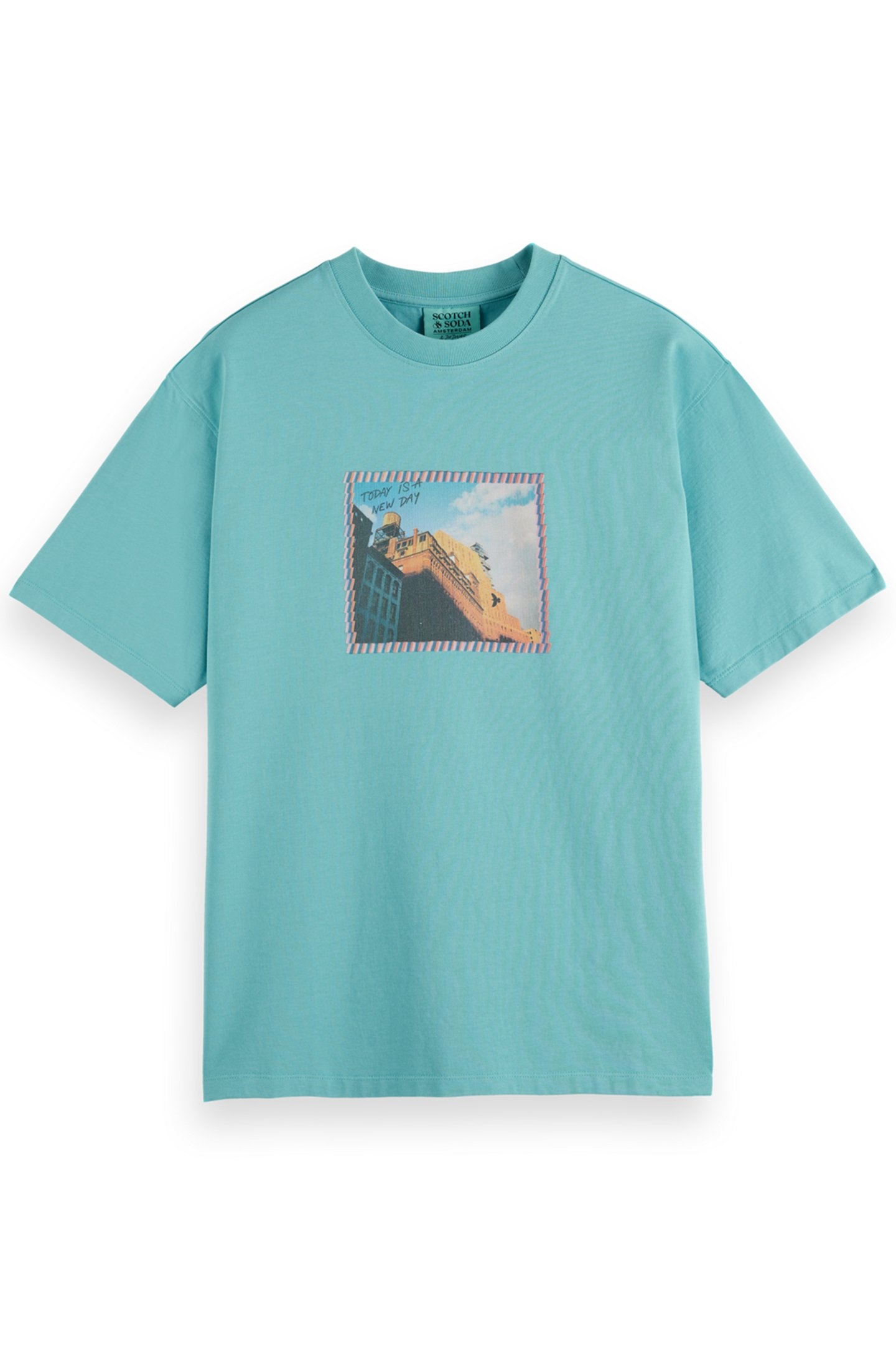 JOE JONAS X SCOTCH SODA PHOTO PRINT T-SHIRT ICE BLUE 1