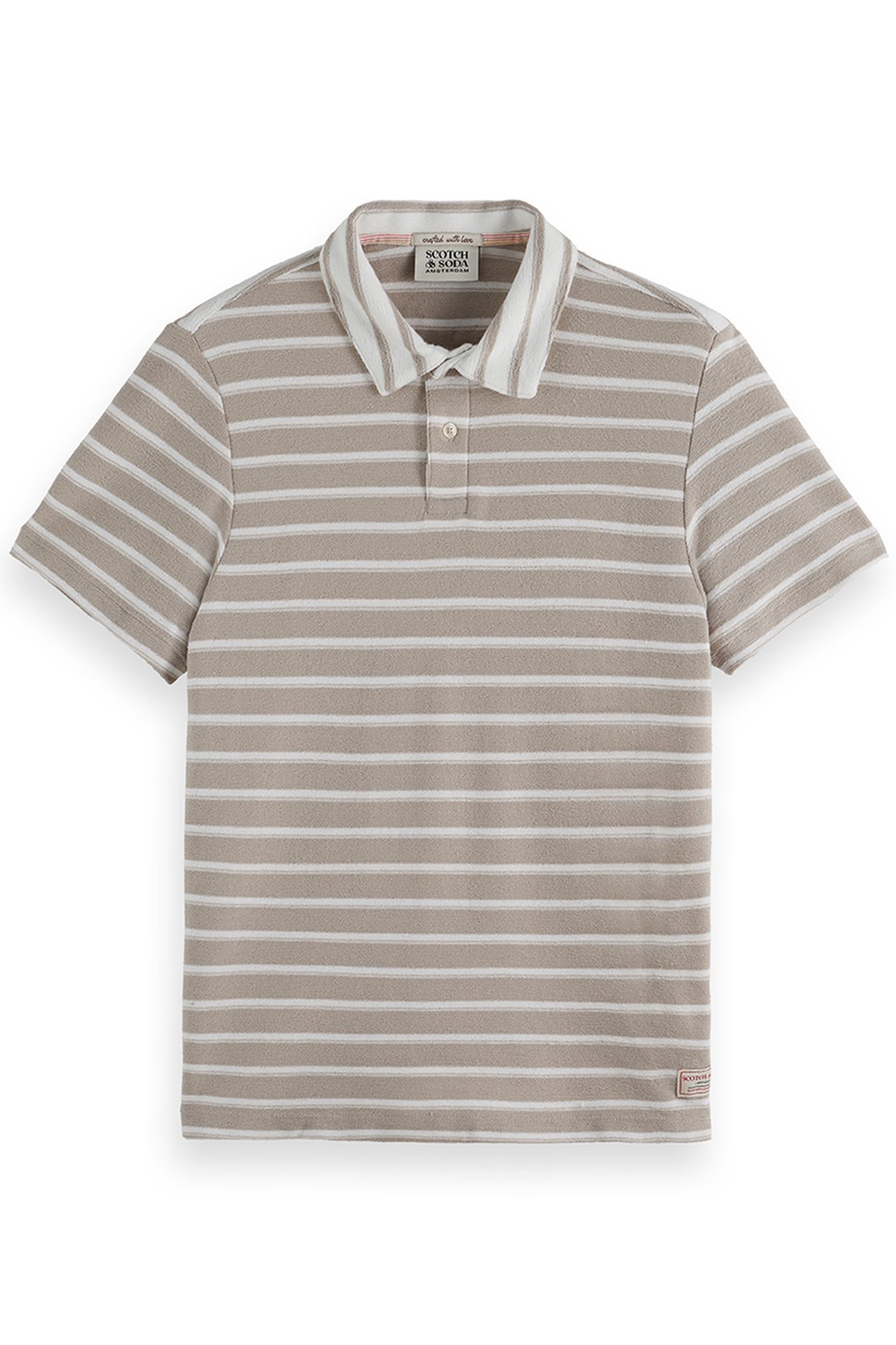 TEXTURED STRIPE BLOCKED SS POLO GREY/GREY 1