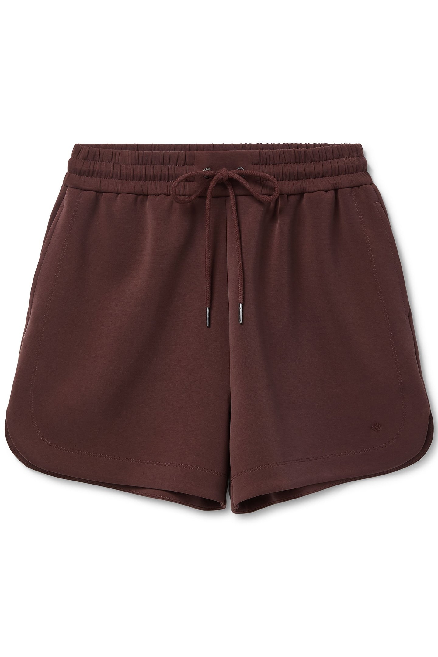 CURVED HEM DRAWSTRING SHORTS PUCE 1