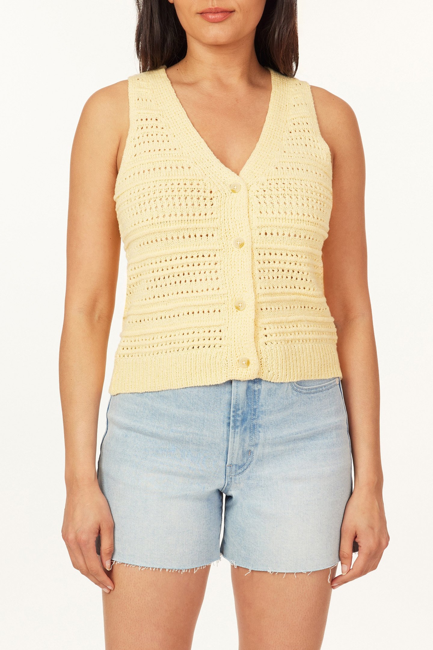 OPEN KNIT VEST GOLDEN HAZE 1