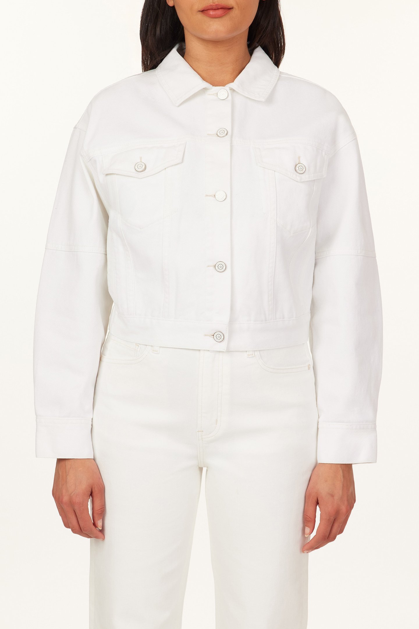 OVERSIZED CROPPED DENIM JACKET OPTIC WHITE 1