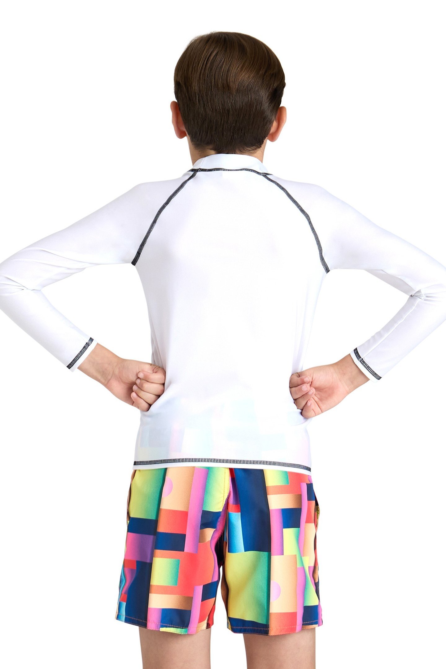 UNISEX JR ARENA RASH VEST L/S GRAPHIC WHITE-BLACK 4