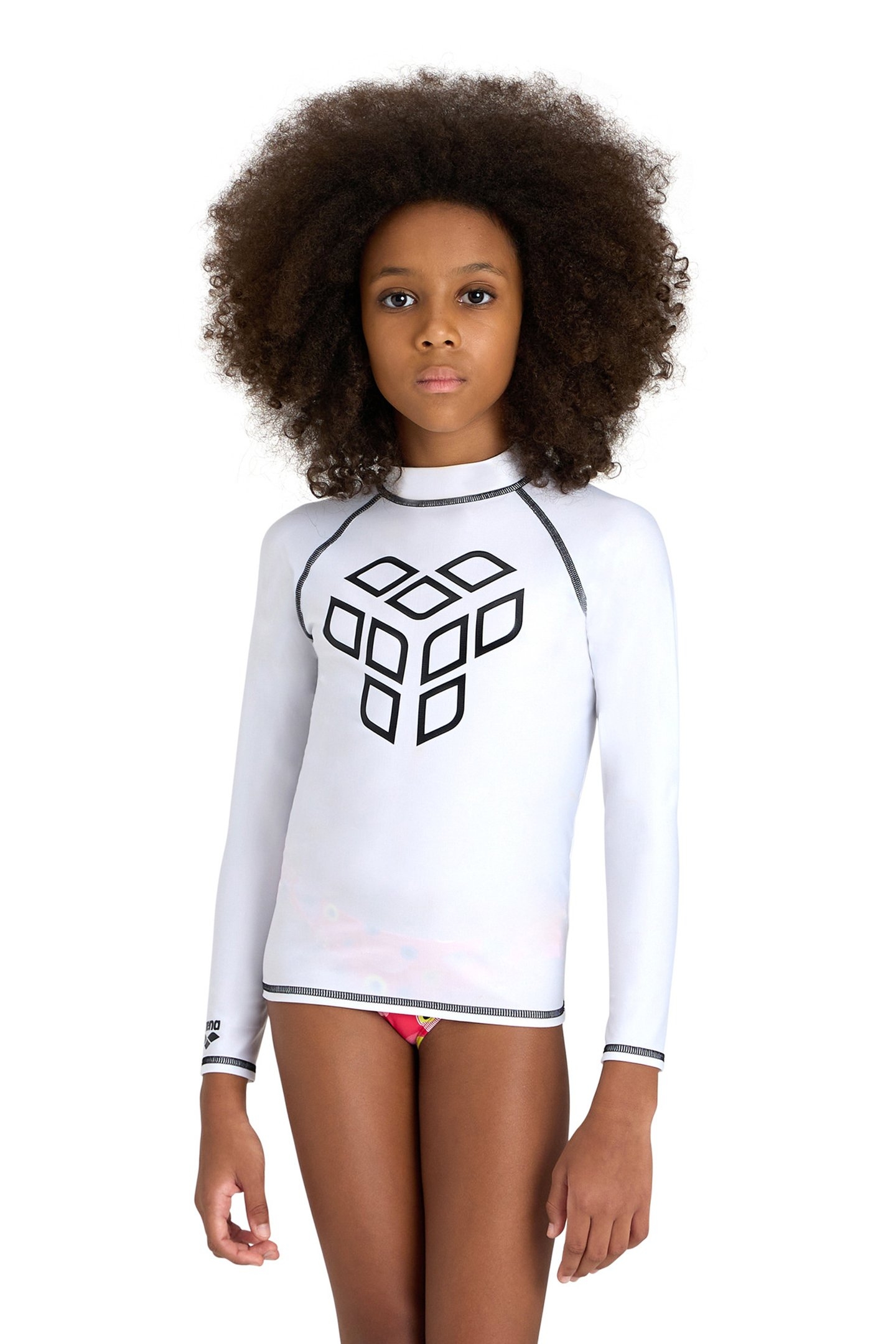UNISEX JR ARENA RASH VEST L/S GRAPHIC WHITE-BLACK 5