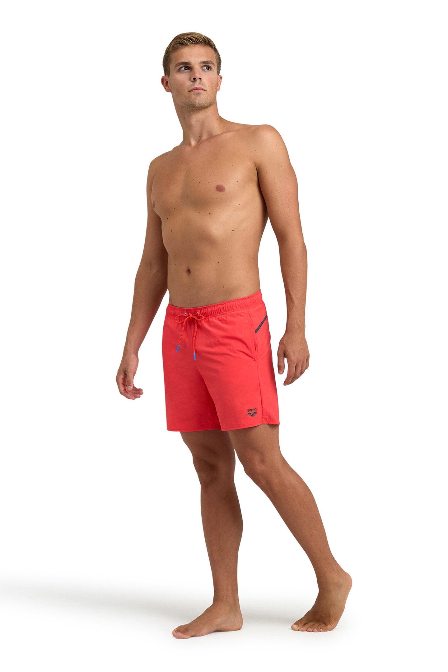 MEN'S ARENA PRO_FILE BEACH BOXER FLUO RED-DARK OLIVE 3
