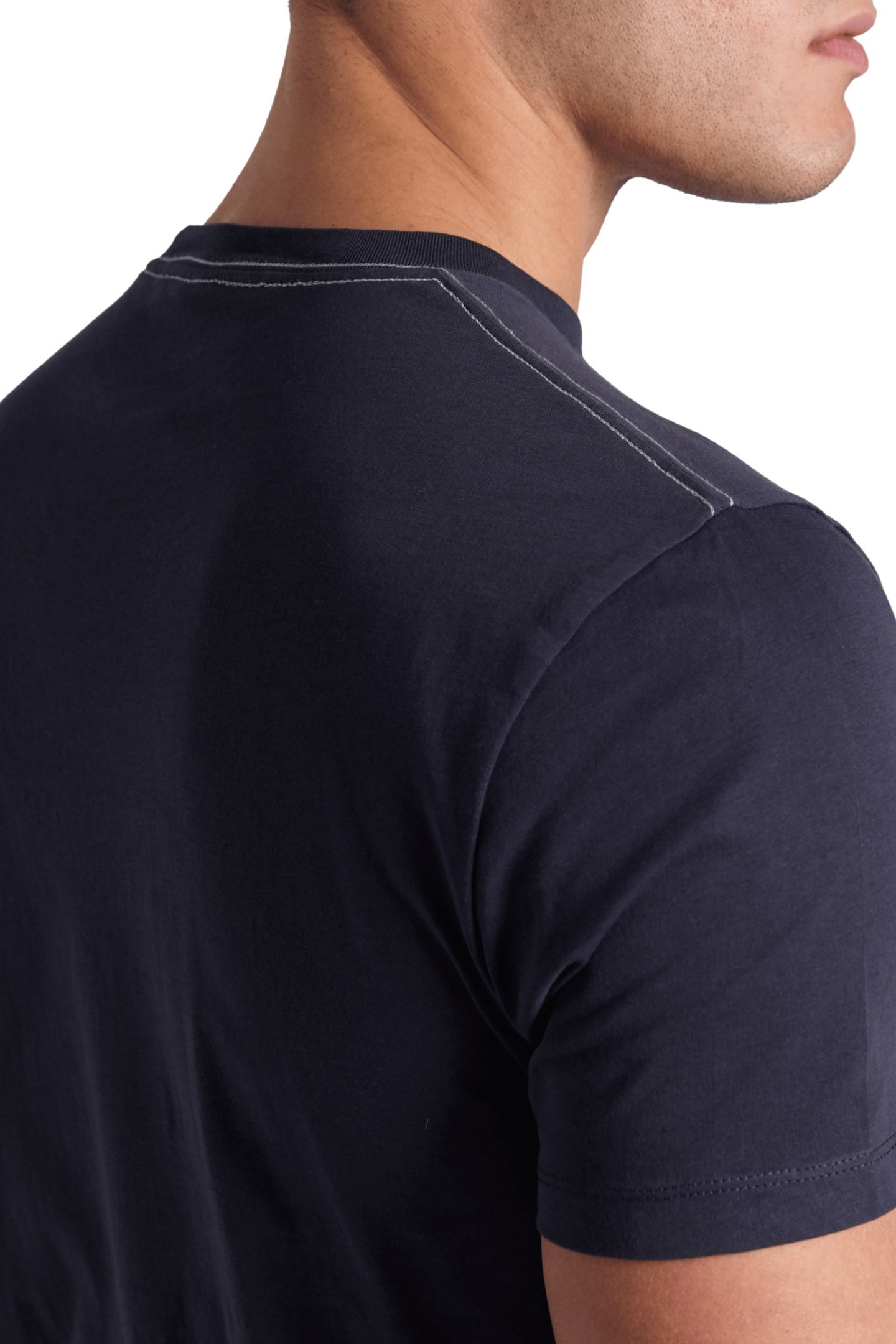 MEN'S T-SHIRT SOLID COTTON NAVY-ARENA FISH SCALES 5