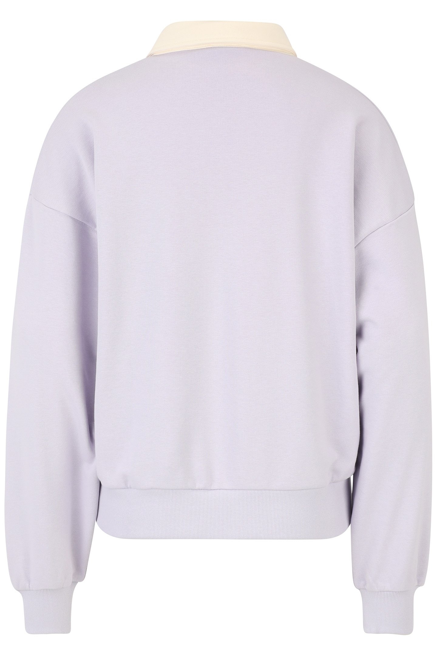 LANGOGNE OVERSIZED CROPPED POLO SWEAT THISTLE-ANTIQUE WHITE 5