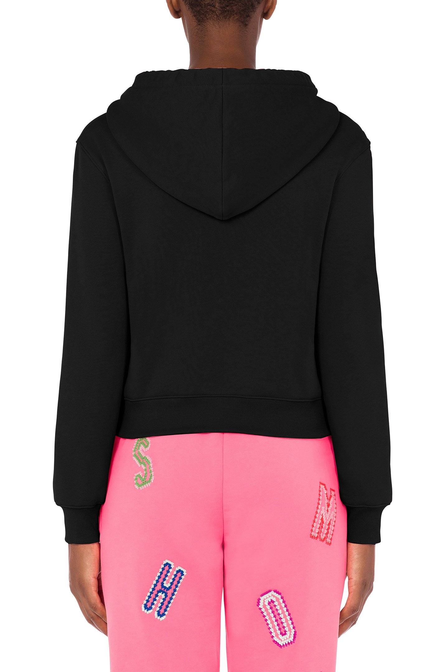 CROCHET LOGO ORGANIC COTTON SWEATSHIRT BLACK 2