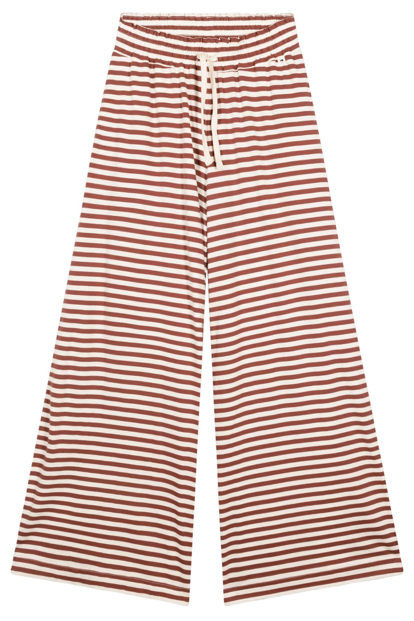 WIDE LEG PANTS STRIPE WARM WHITE/BURGUNDY 4