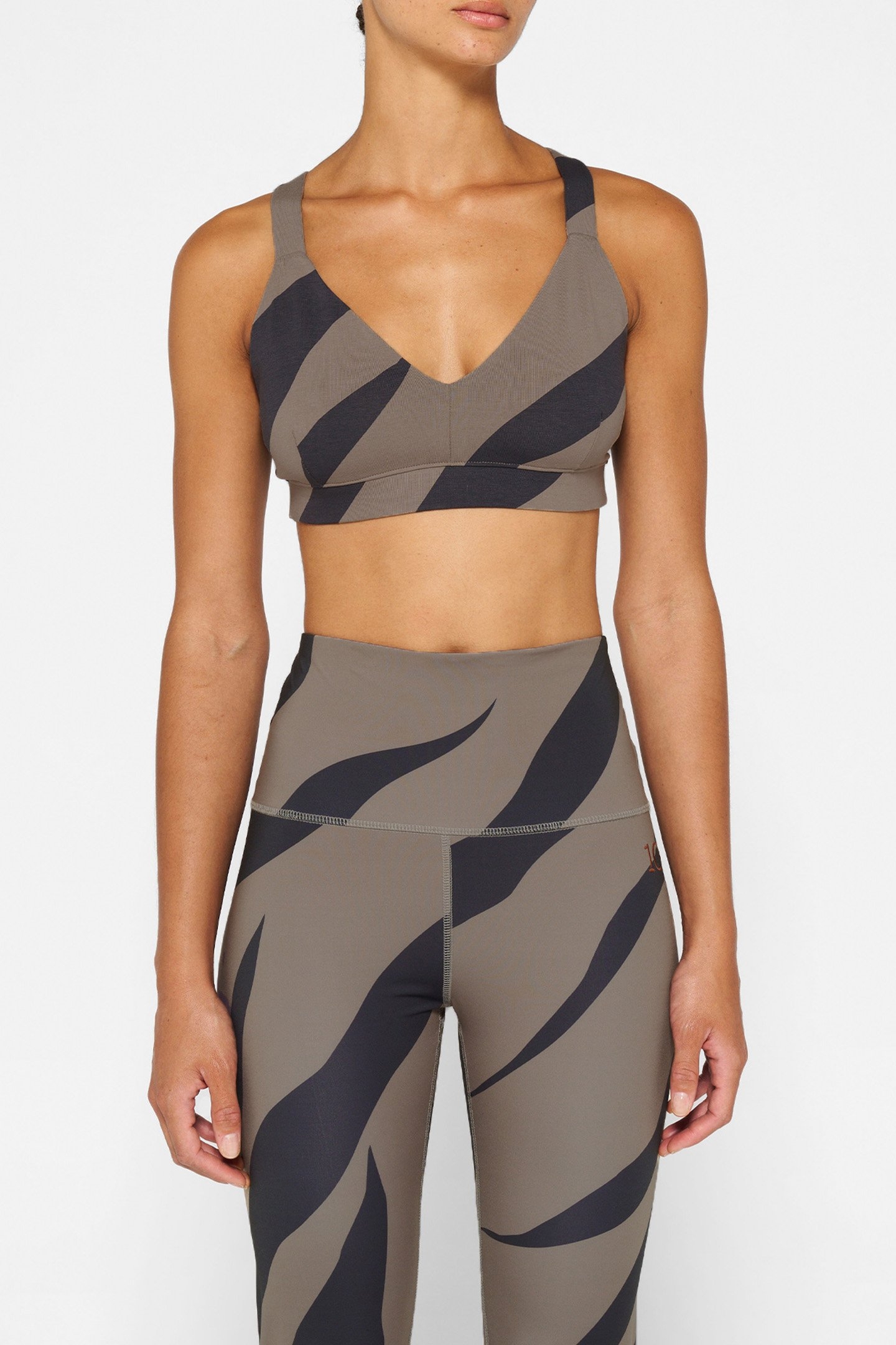 SPORTY BRA ZEBRA WARM TAUPE 1
