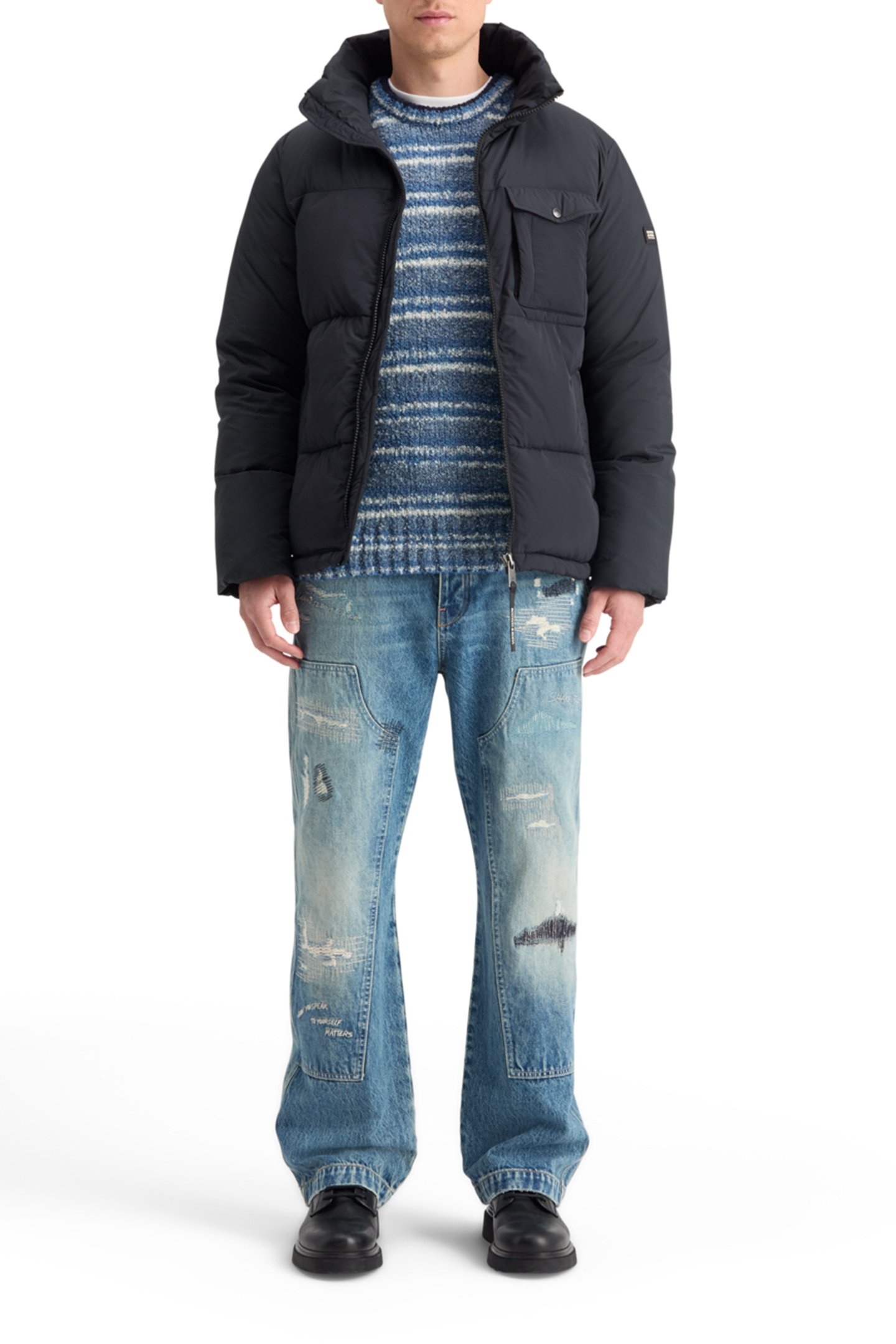 HOODED PUFFER JACKET BLACK 3