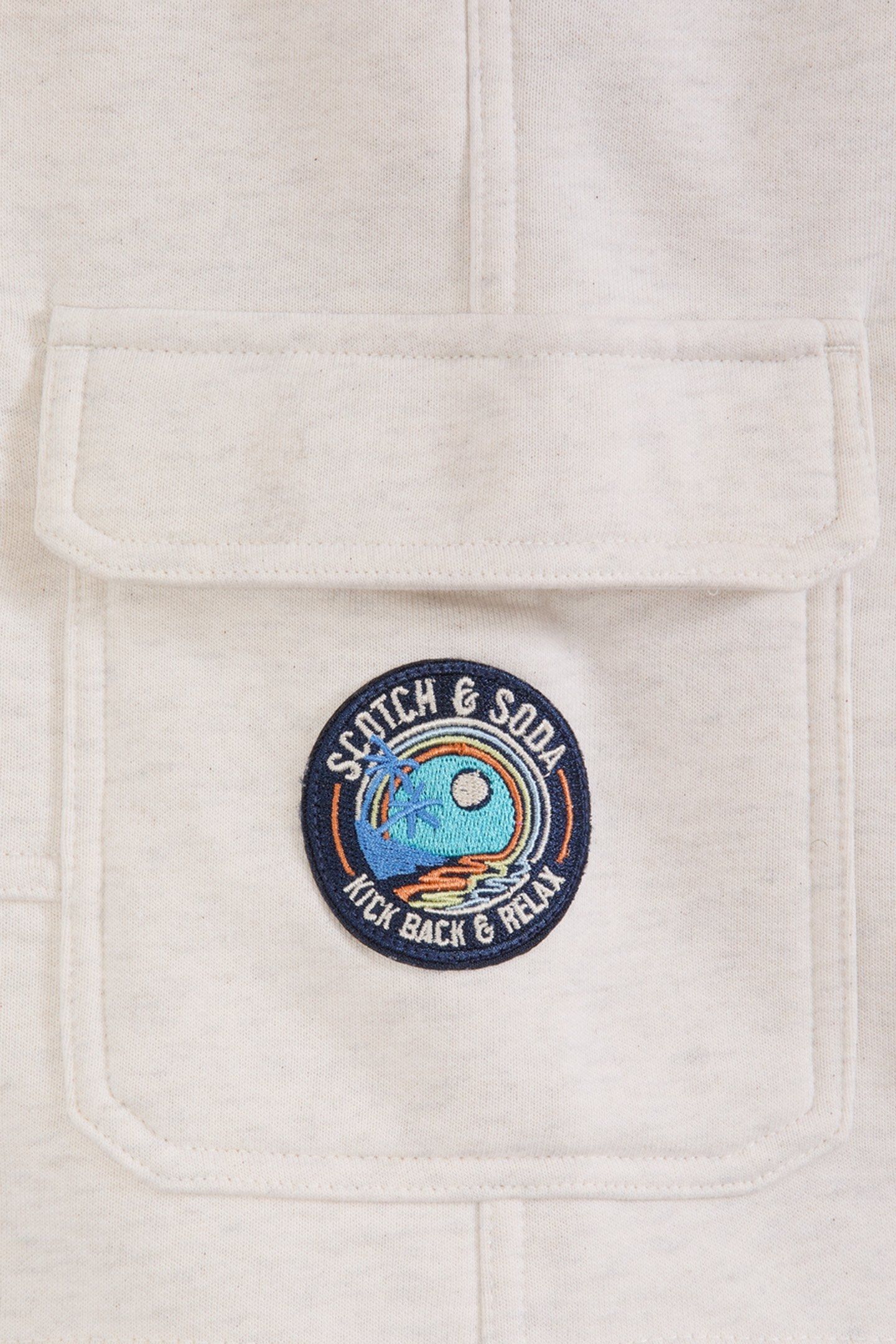 BOYS S&S FLEECE CARGO SHORT IVORY 4