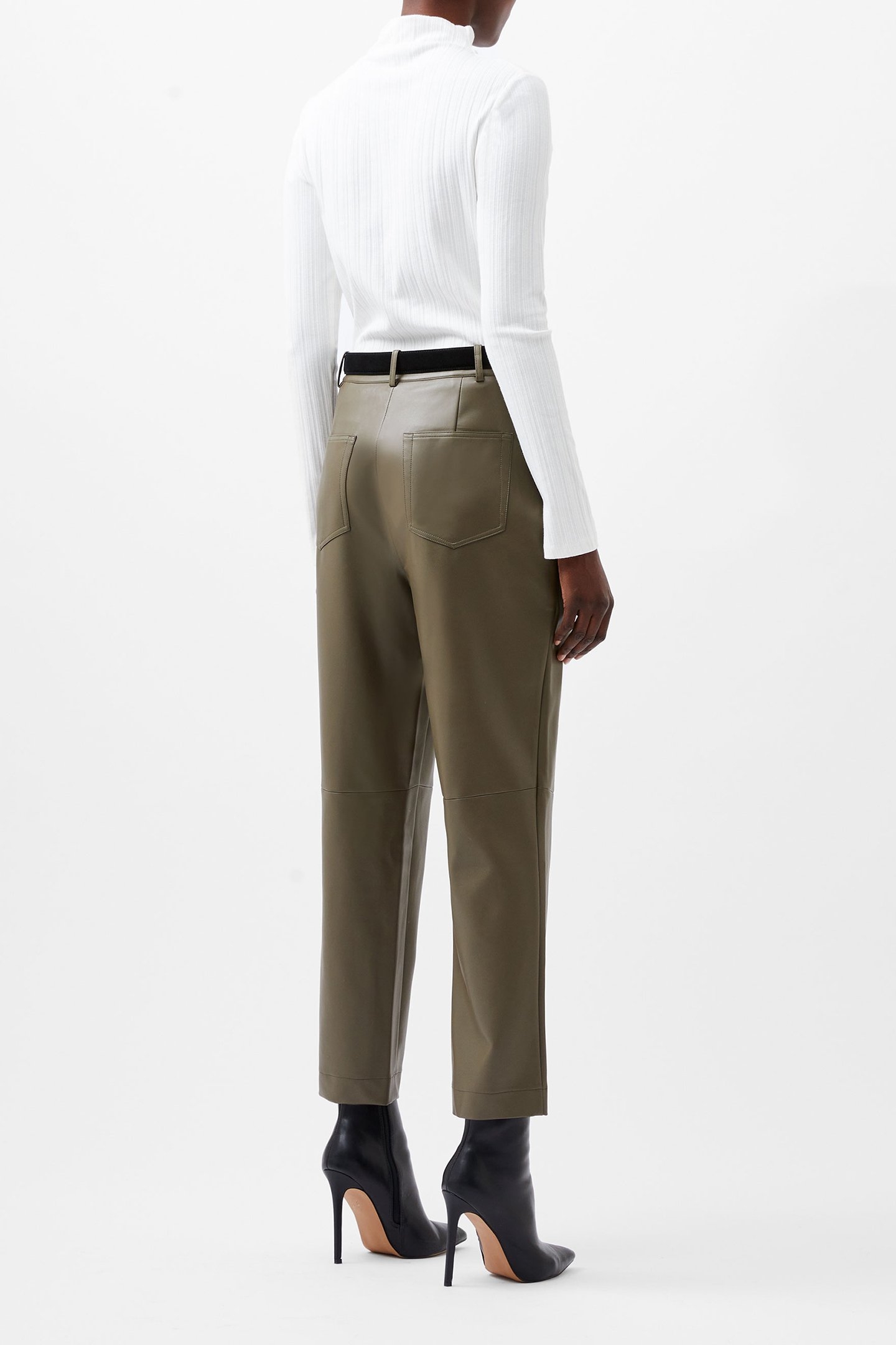 CROLENDA PU TROUSERS TARMAC KHAKI 3