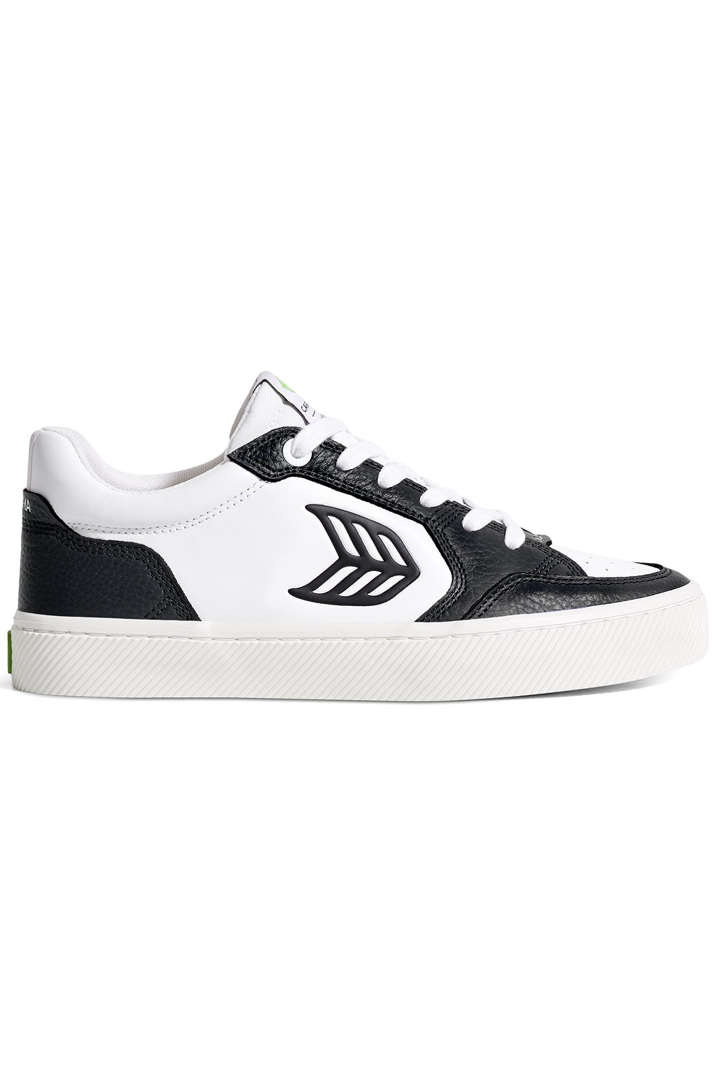 VALLELY WHITE LEATHER BLACK ACCENTS SNEAKER 1
