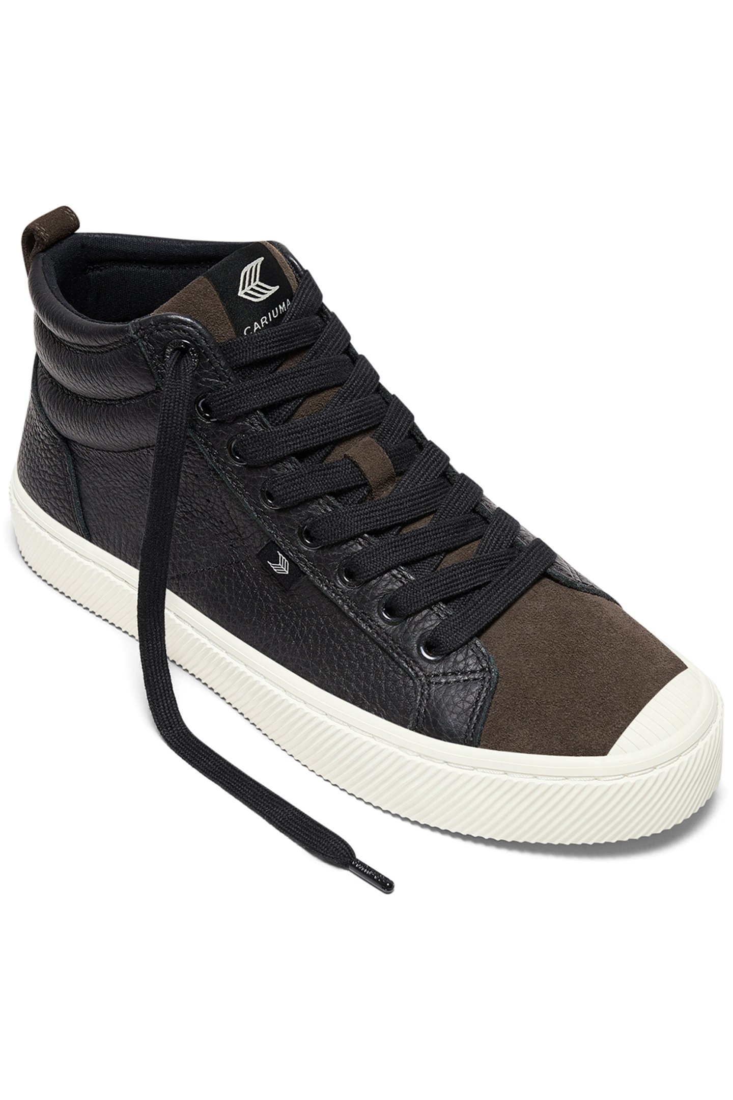 OCA HIGH BLACK PREMIUM LEATHER DARK KHAKI SUEDE SNEAKER 2