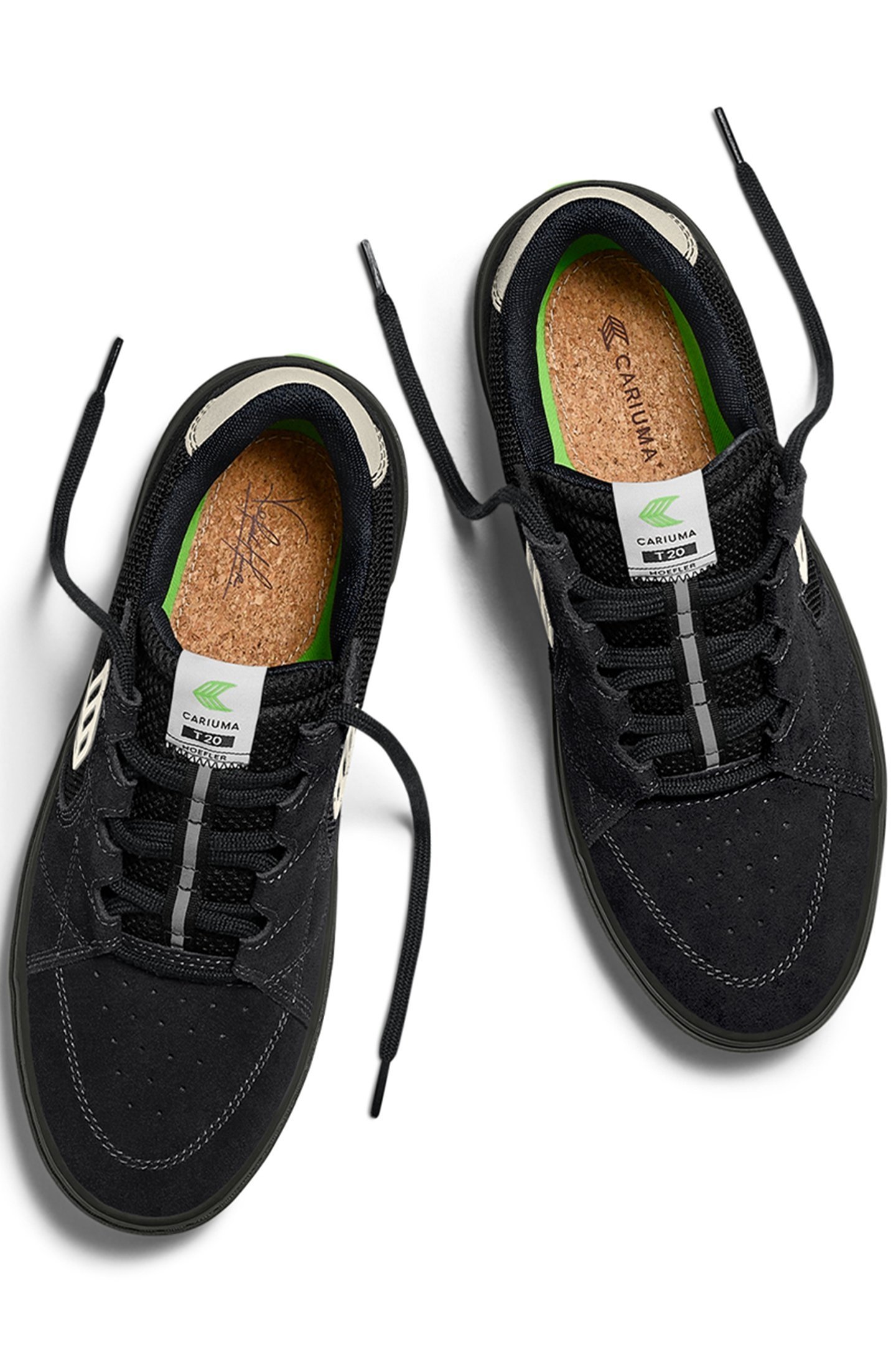 T20 PRO ALL BLACK SUEDE AND MESH IVORY LOGO SNEAKER 3