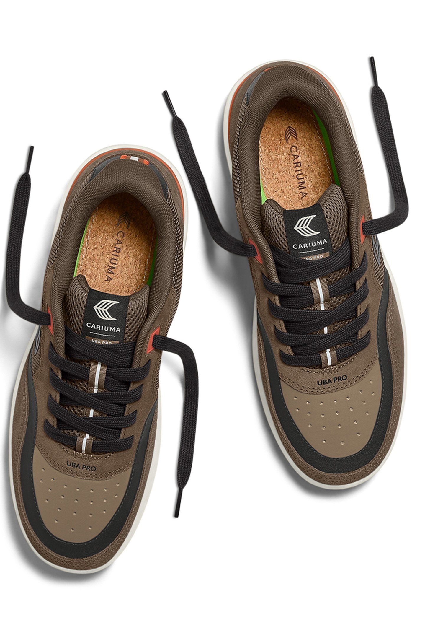UBA PRO DARK KHAKI SUEDE AND MESH BLACK LOGO SNEAKER 3