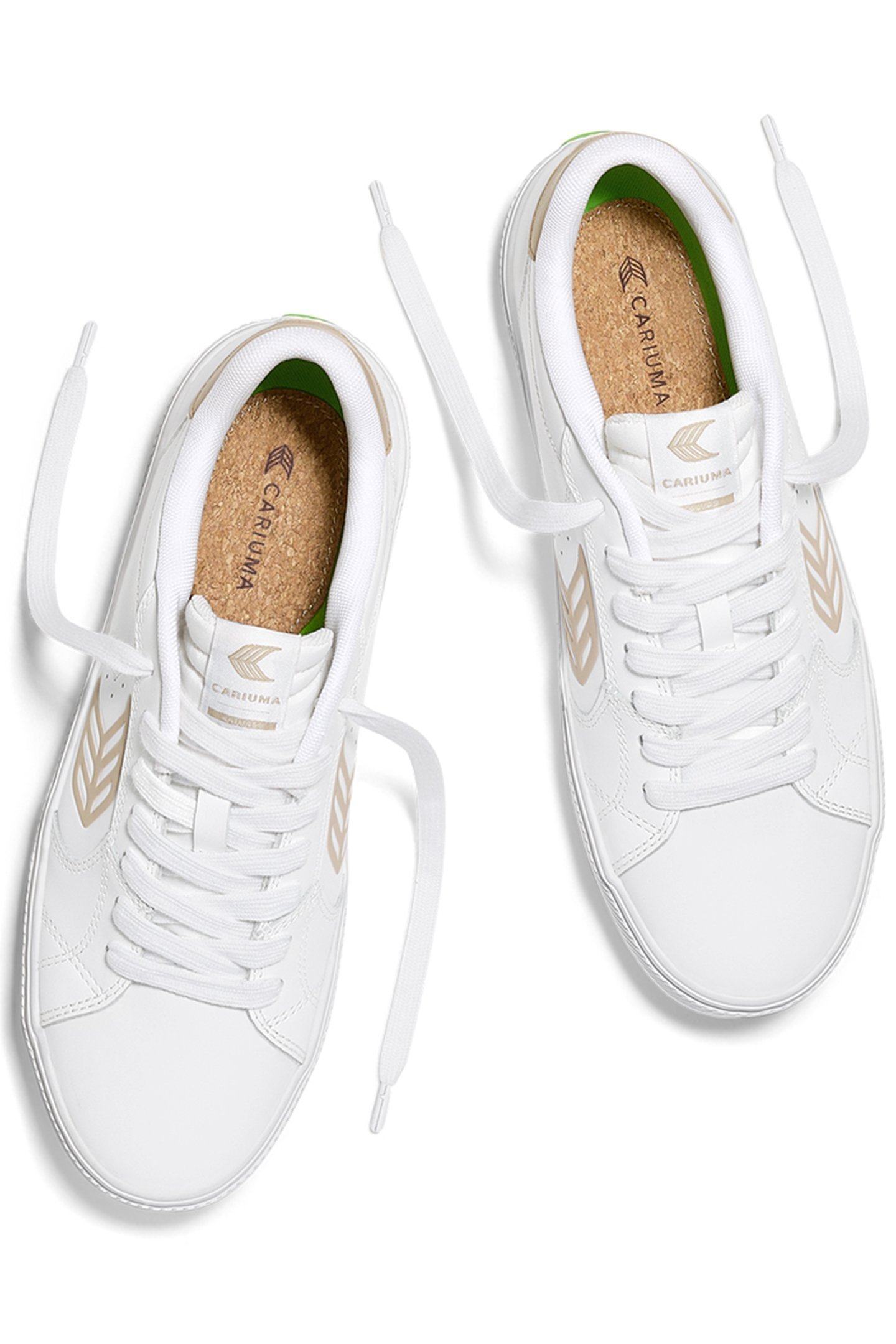 SALVAS WHITE LEATHER SHIFTING SAND LOGO SNEAKER 3