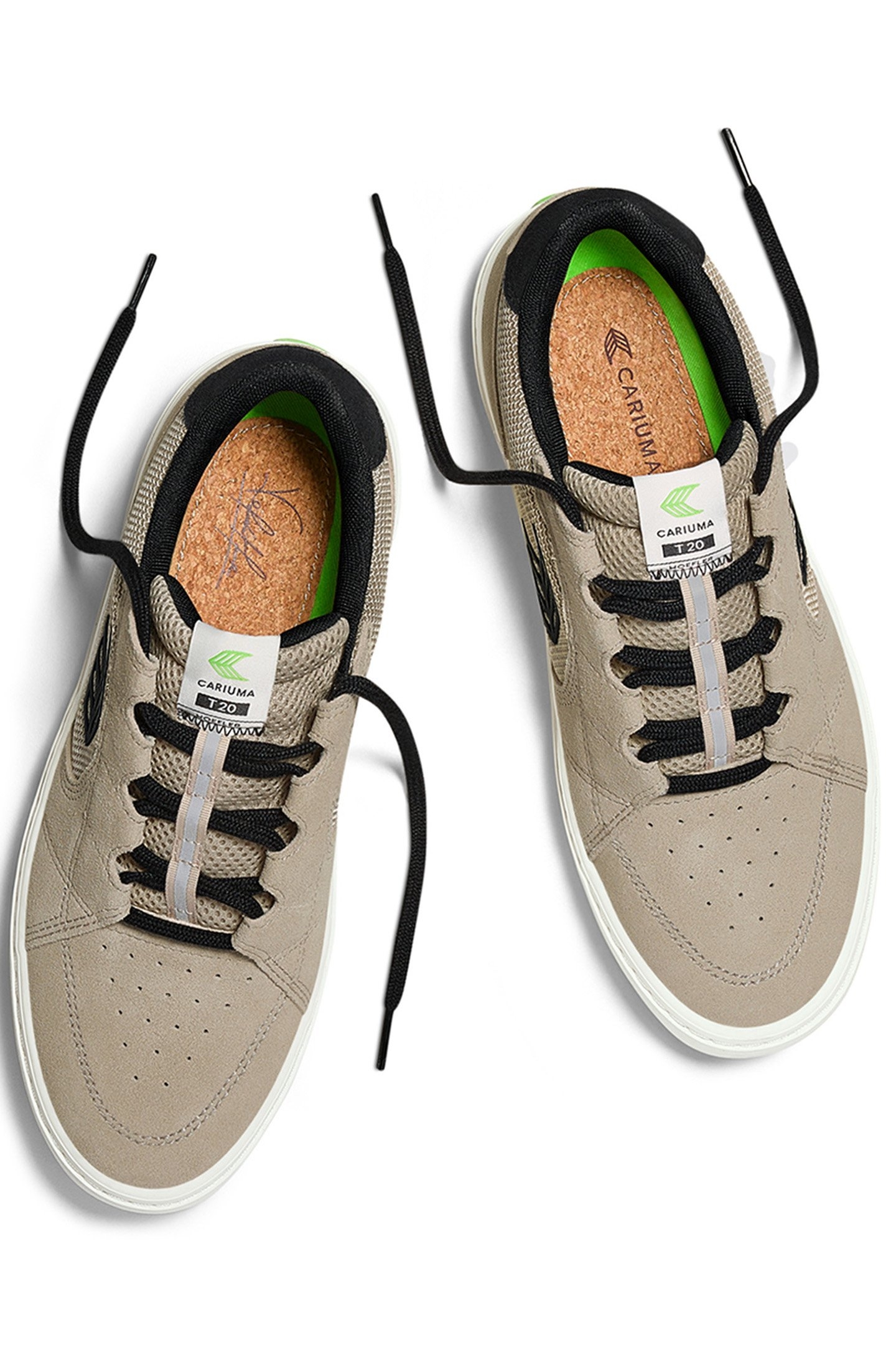 T20 PRO PLAZA TAUPE SUEDE AND MESH BLACK LOGO SNEAKER 3