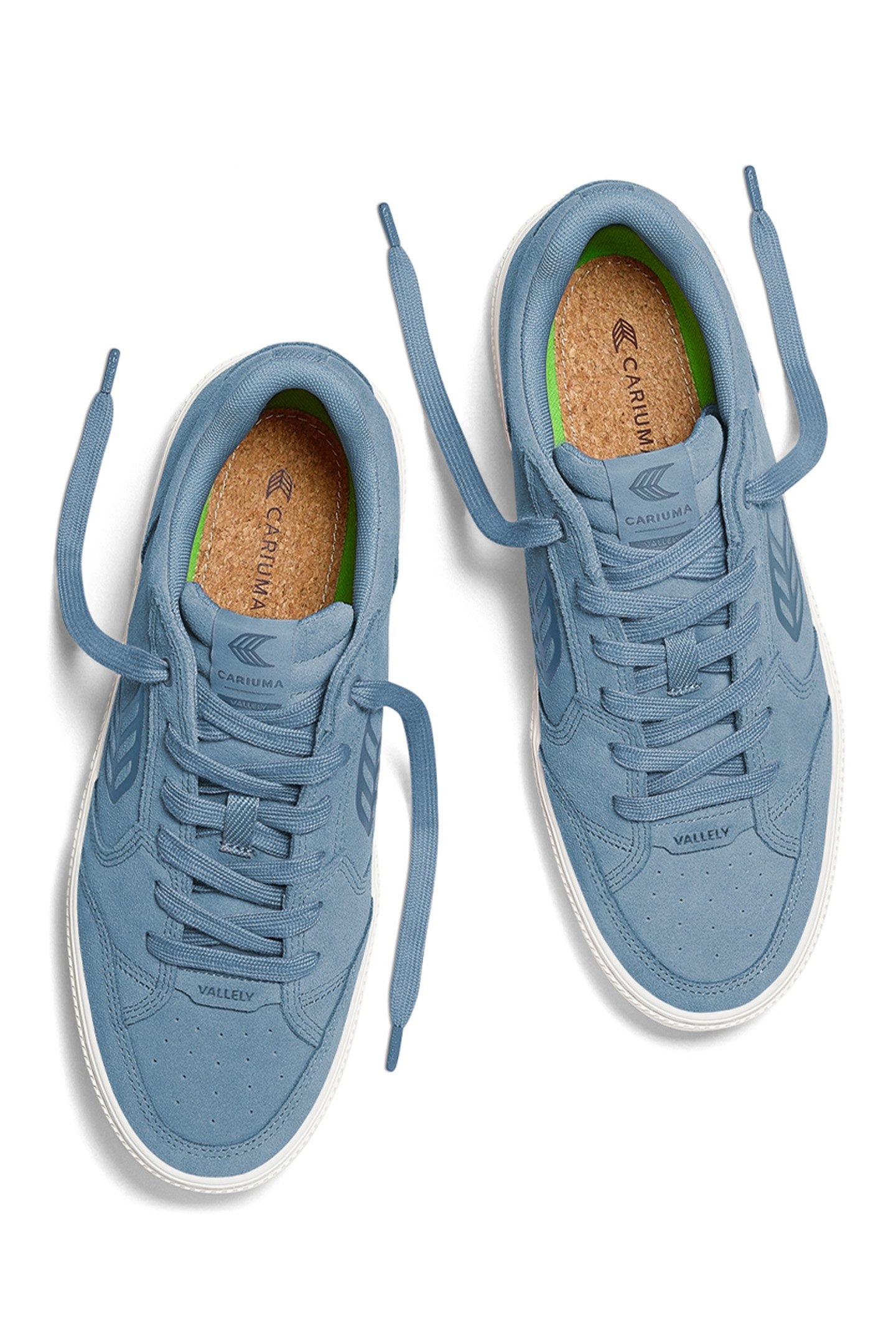 VALLELY ARGENTINA BLUE SUEDE WASHED BLUE LOGO SNEAKER 2