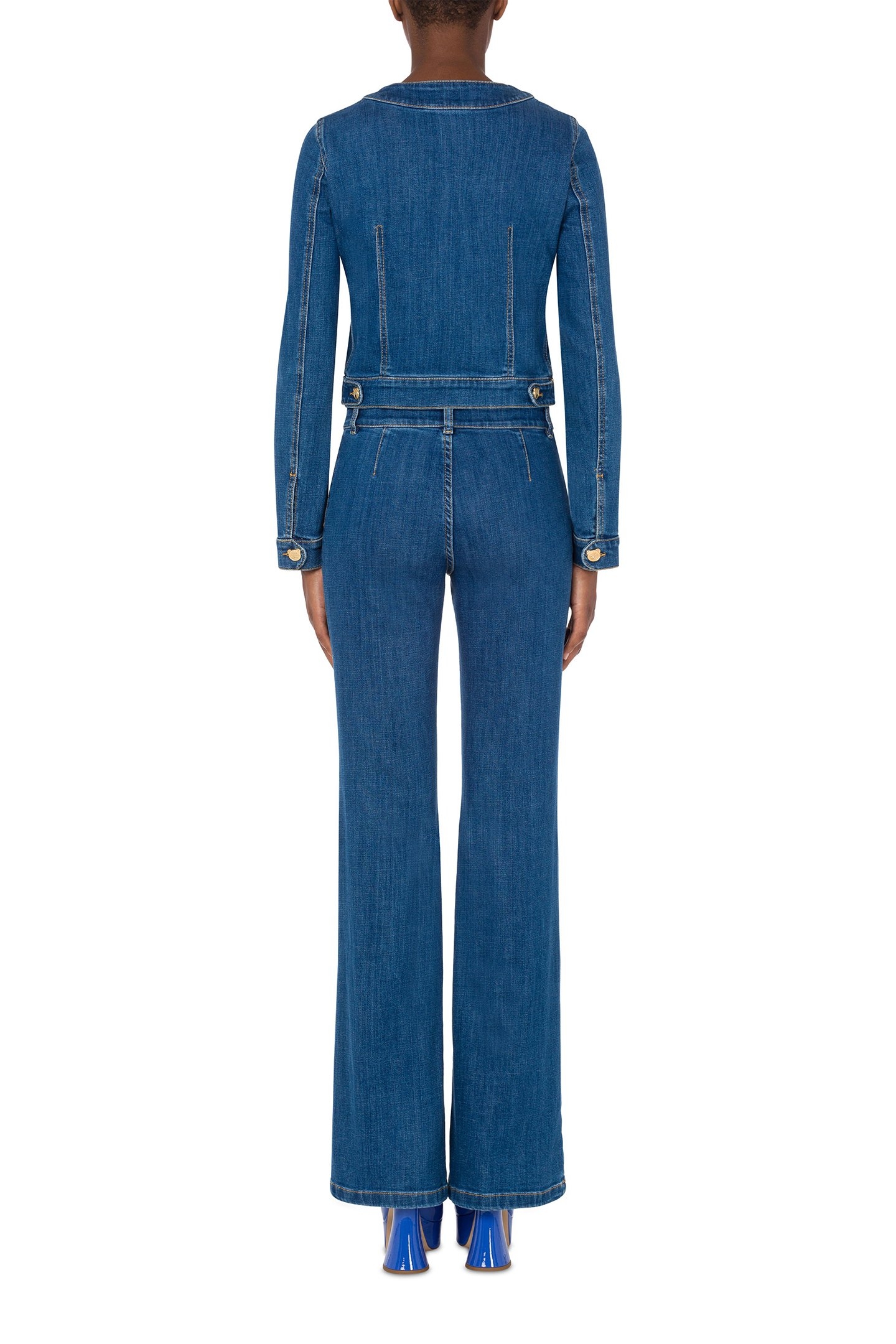 TEDDY BUTTONS STRETCH DENIM JACKET BLUE 2