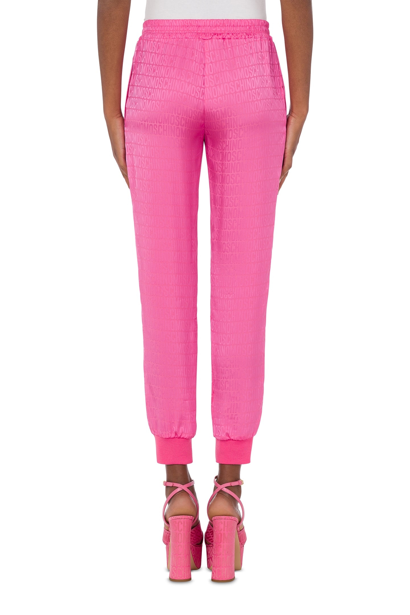 JOGGERS IN ALLOVER LOGO TWILL PINK 2
