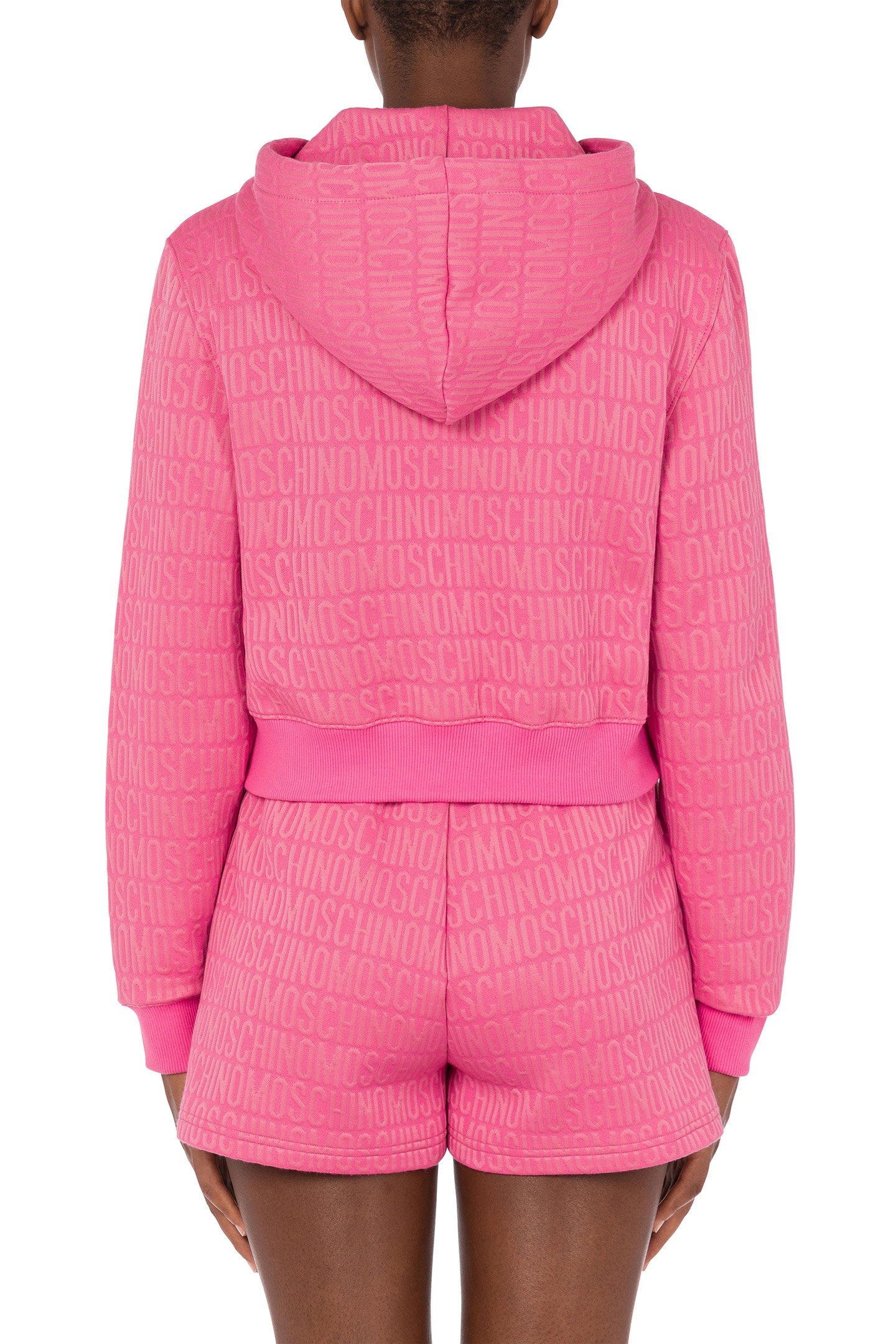 ALLOVER LOGO COTTON BLEND SWEATSHIRT PINK 2