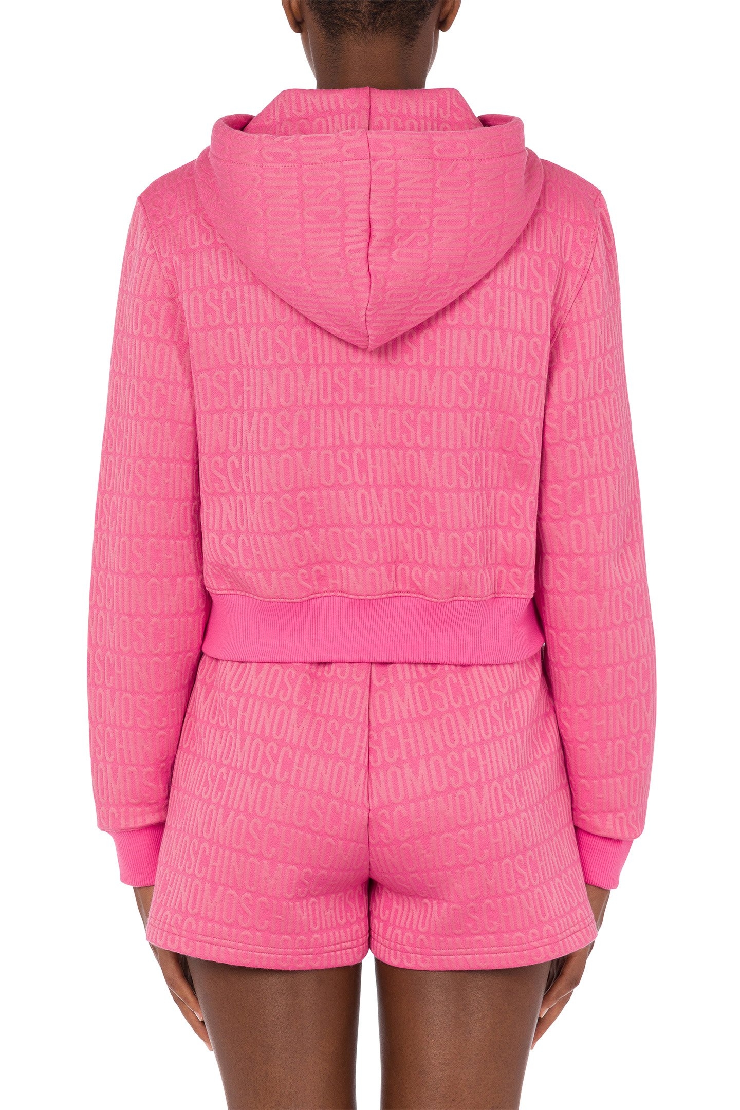 ALLOVER LOGO CROPPED SWEATSHIRT PINK 2