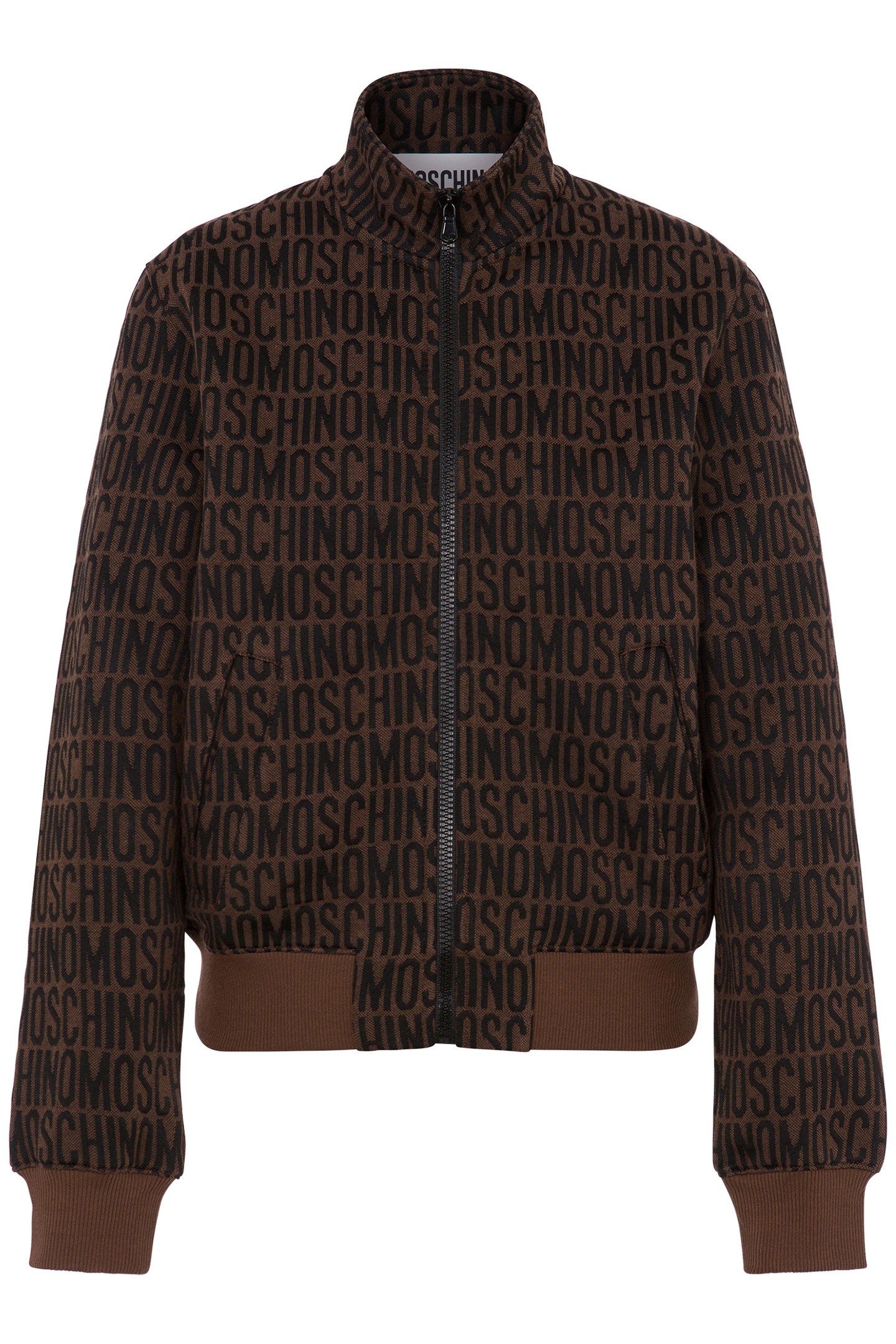 ALLOVER LOGO CROPPED SWEATSHIRT BROWN 3