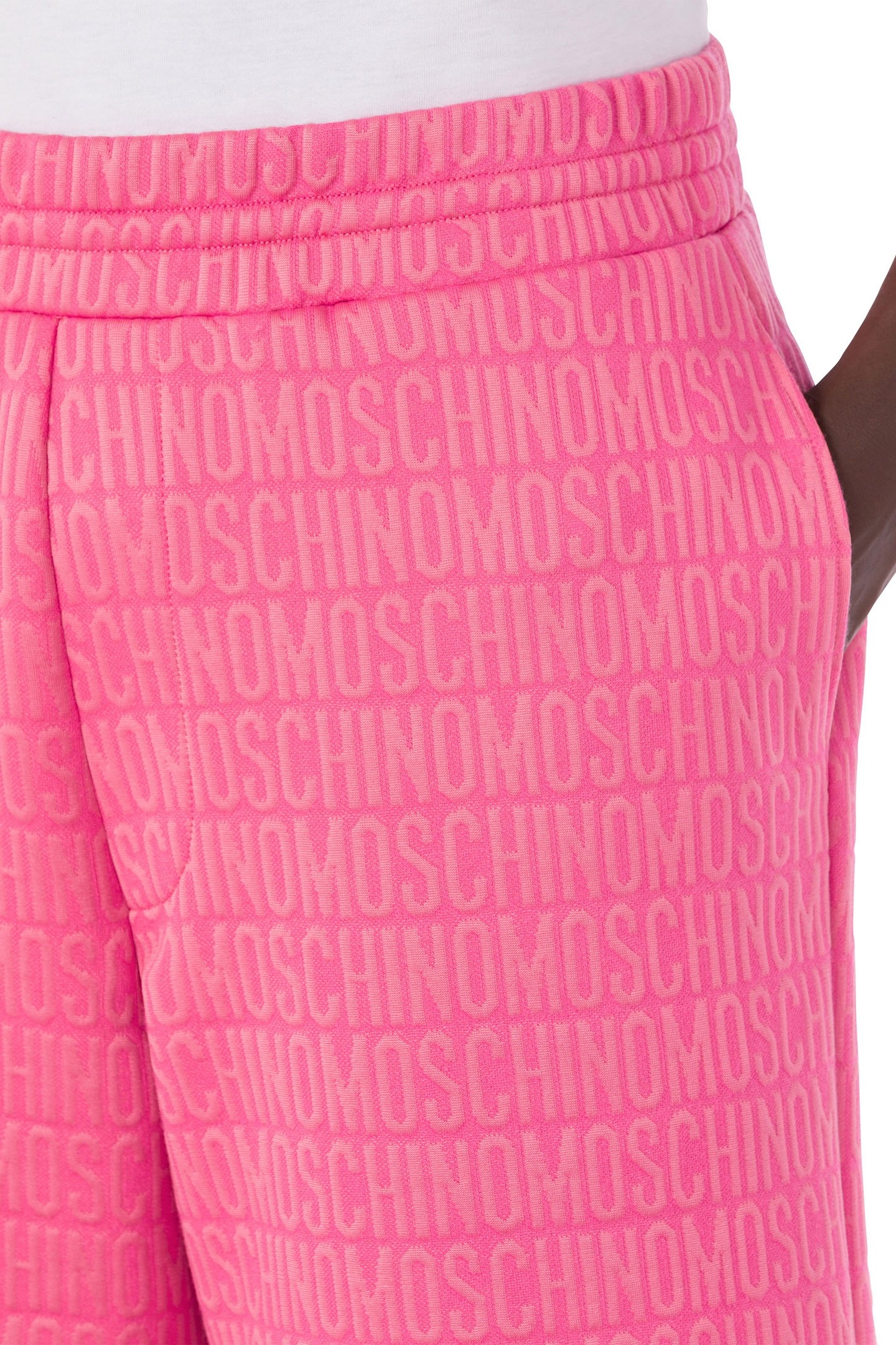 ALLOVER LOGO JACQUARD FLEECE BERMUDA SHORTS PINK 4