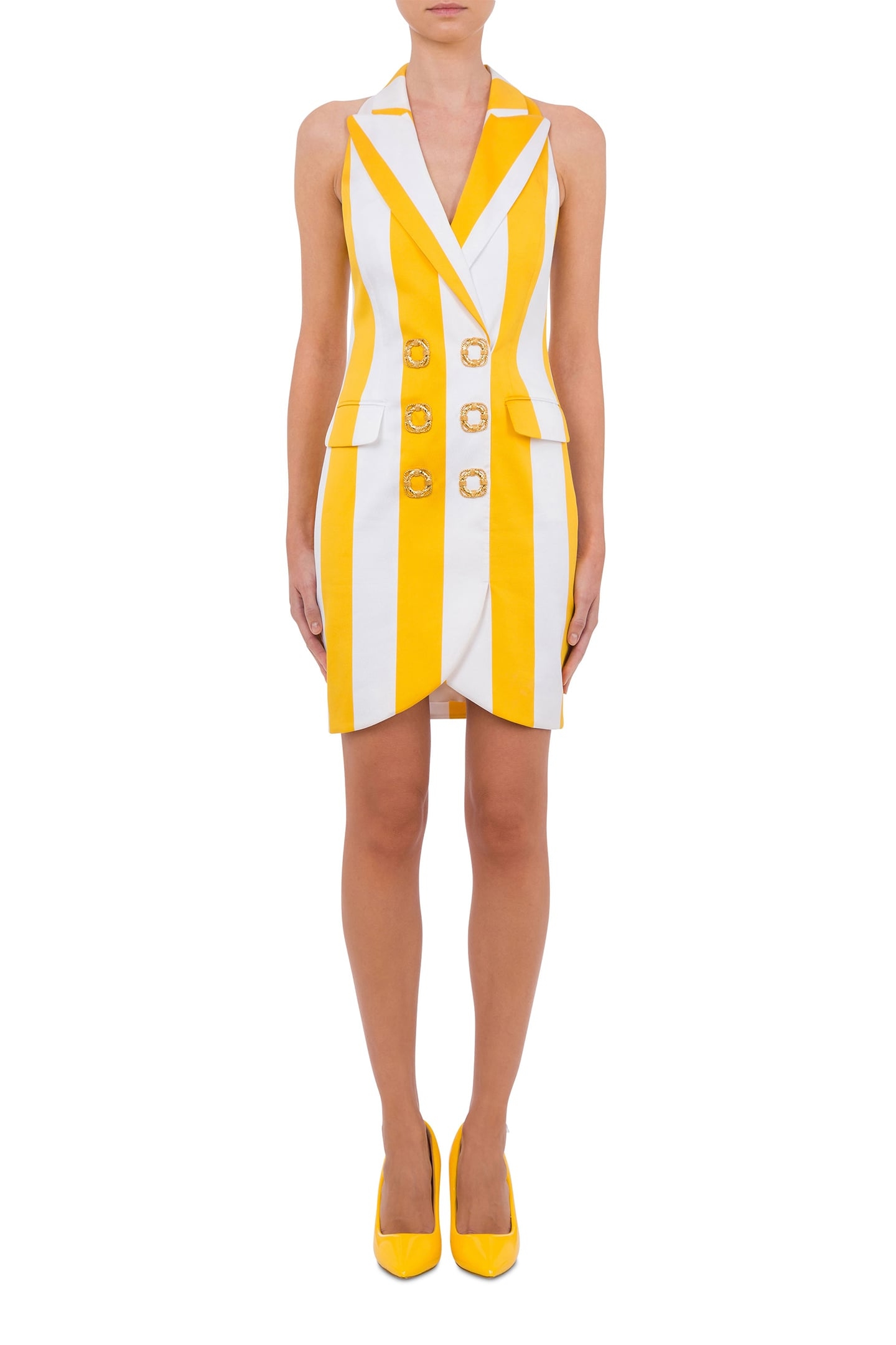 LIFESAVER BUTTONS STRIPED DRESS WHITE 1