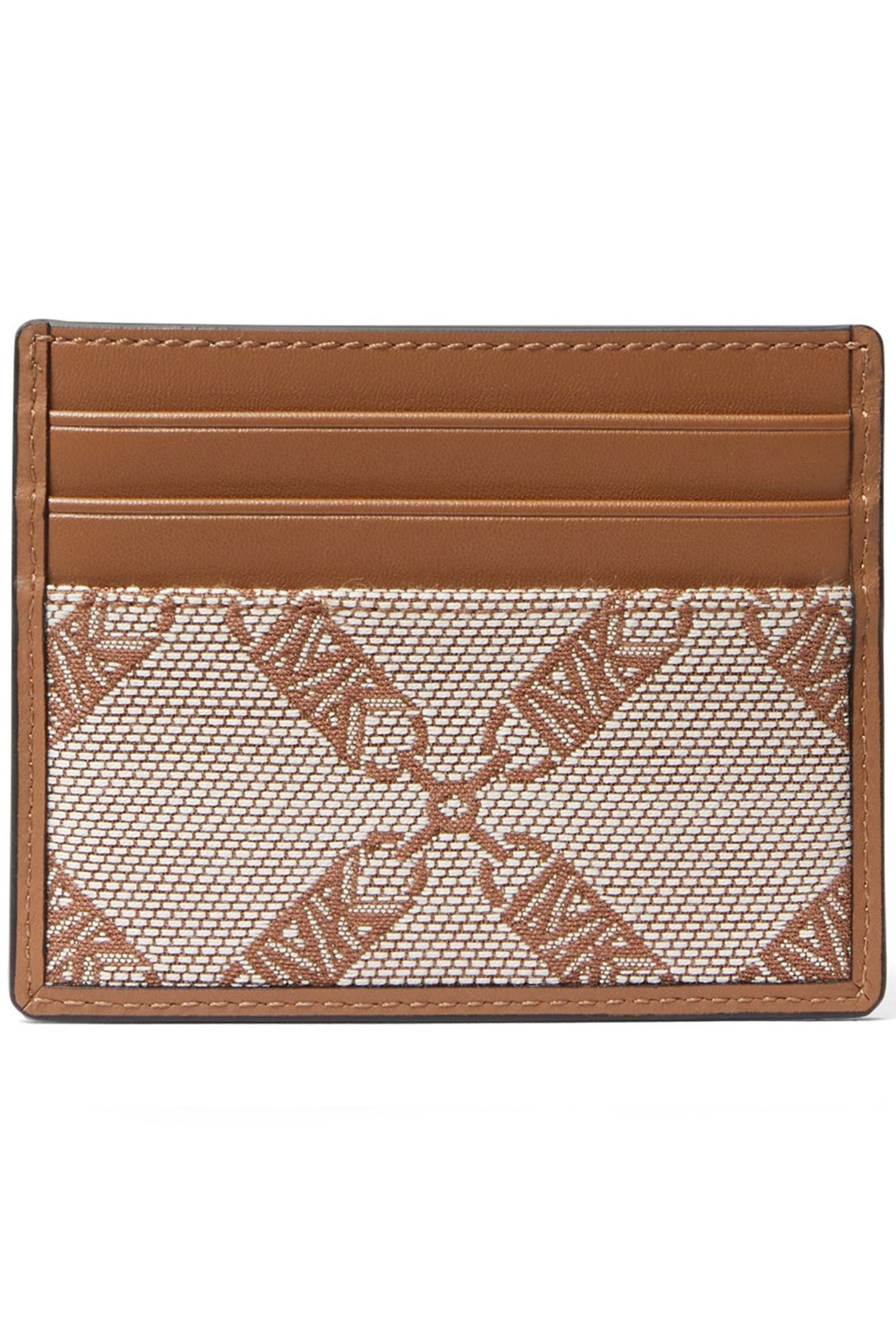 CARD HOLDER IN BROWN SIGNATURE LOGO PRINT 2