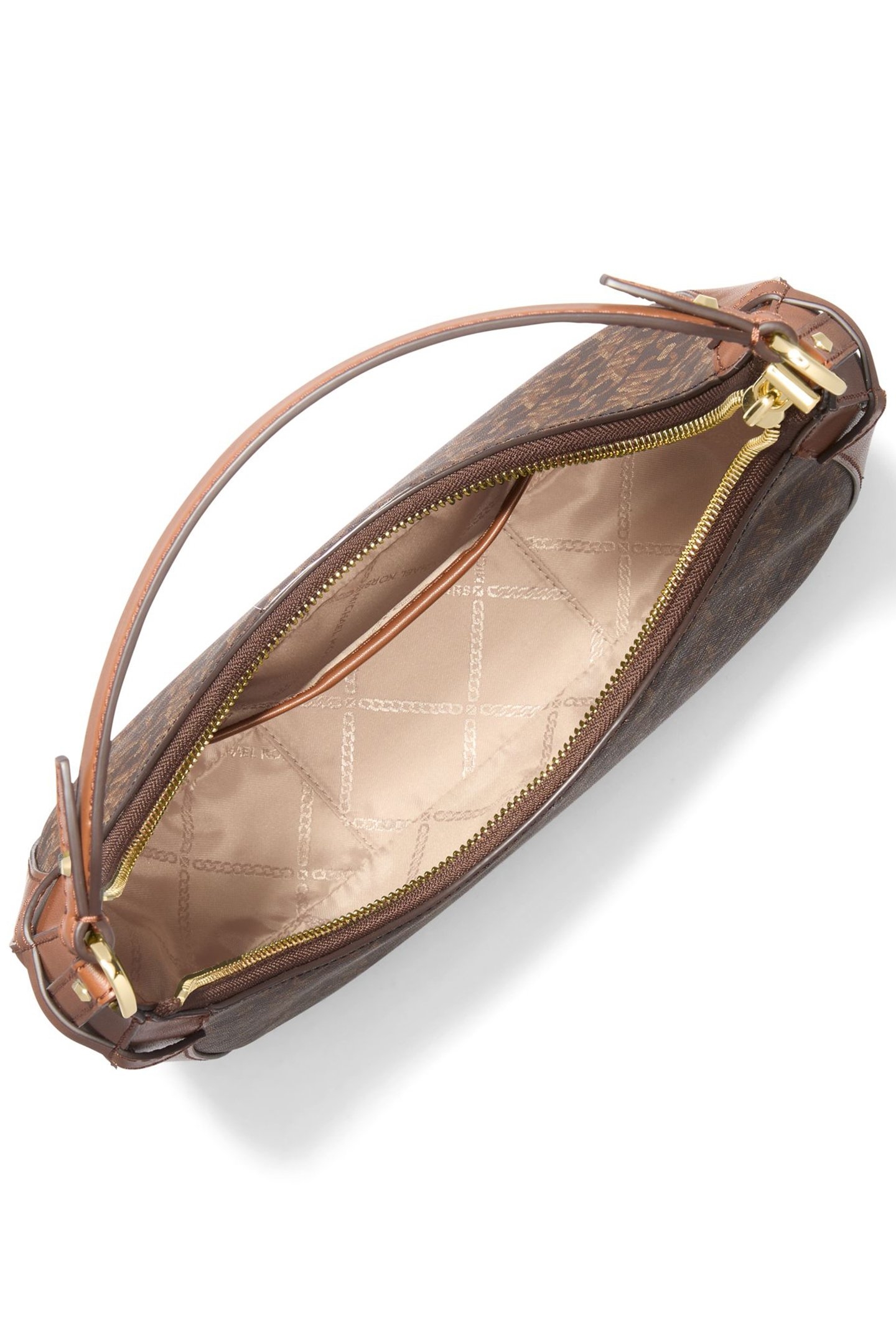 CRESCENT SHOULDER BAG IN SIGNATURE BROWN LOGO PRINT 3