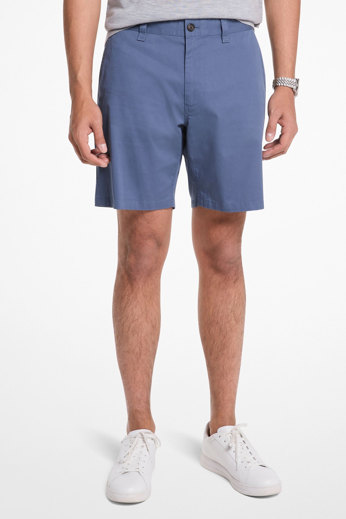 CHINO SHORTS IN COTTON STRETCH IN CHAMBRAY BLUE 1