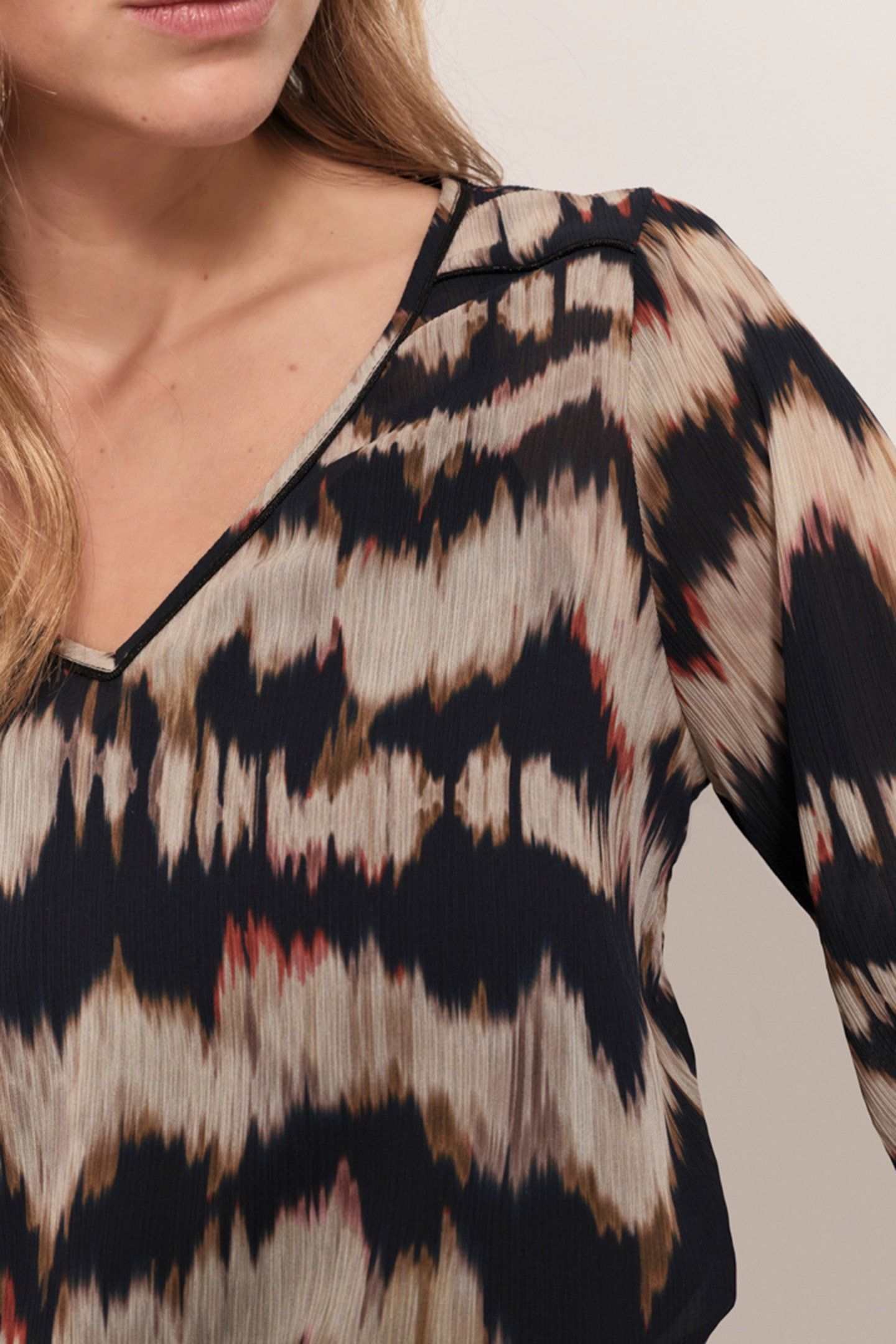 CASILDA ARTY STRIPE CHOCOLATE BLOUSE 6