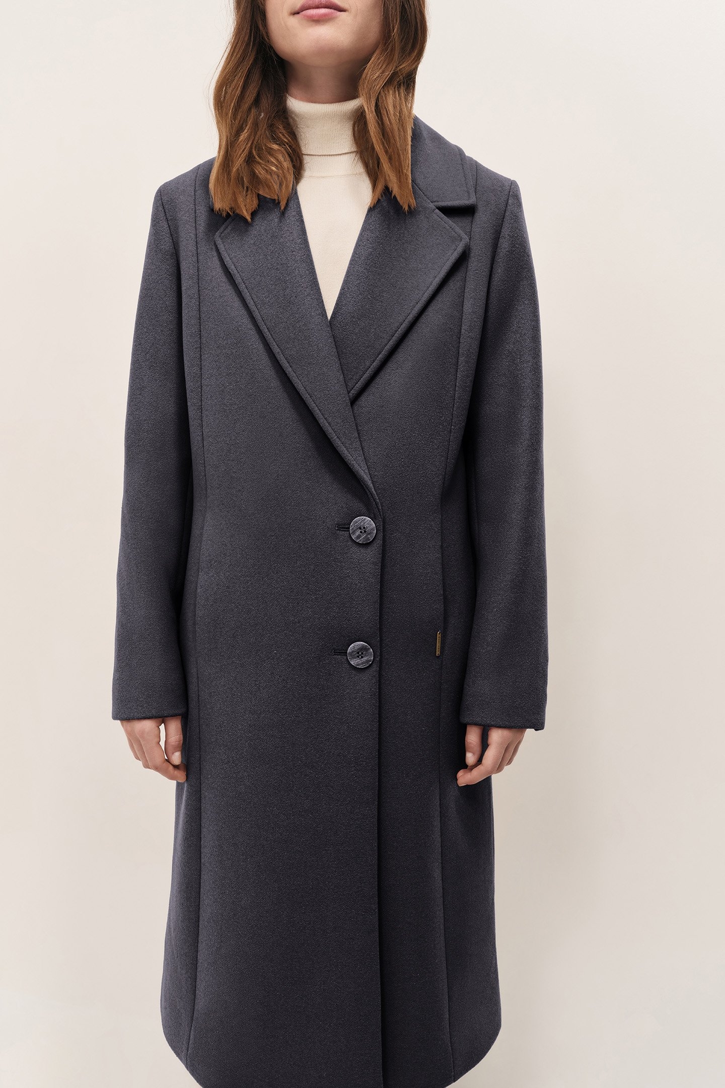 DIMITRI - CHARCOAL GREY LONG COAT WITH WIDE TAILORING COLLAR 5