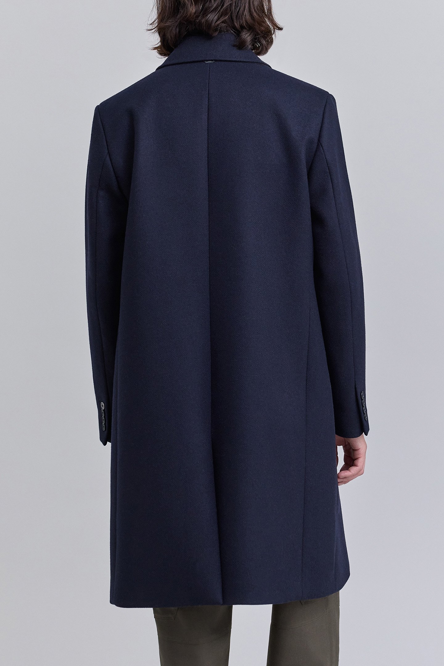 LONG NAVY BLUE DOUBLE-BREASTED COAT 2