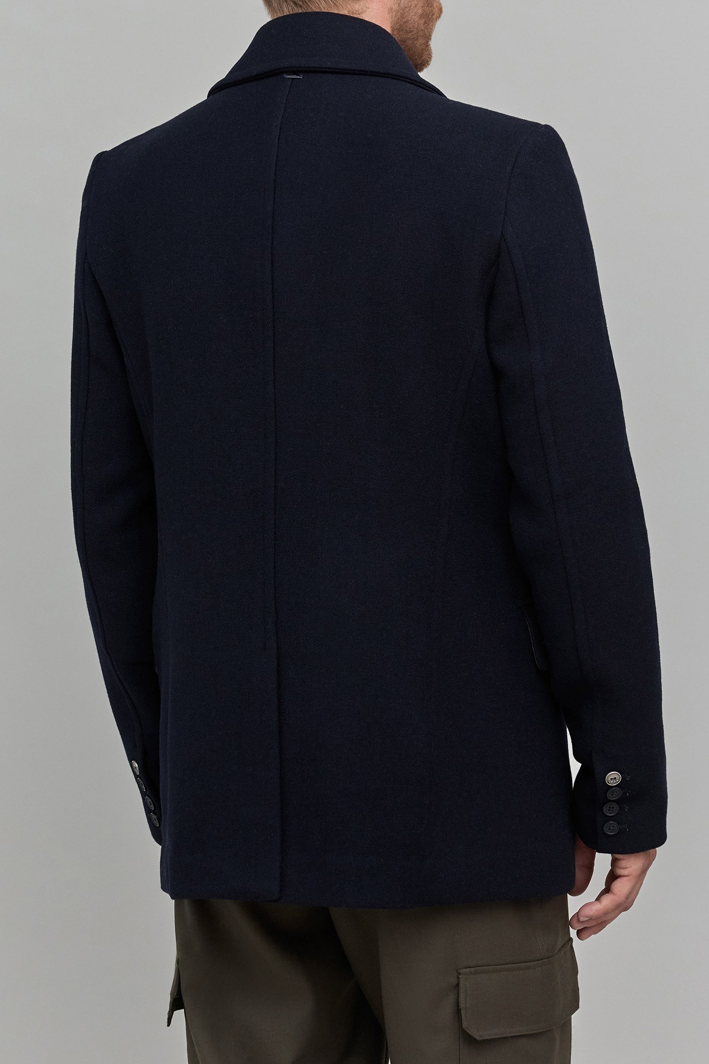 NAVY BLUE WOOLLY PEA COAT 2